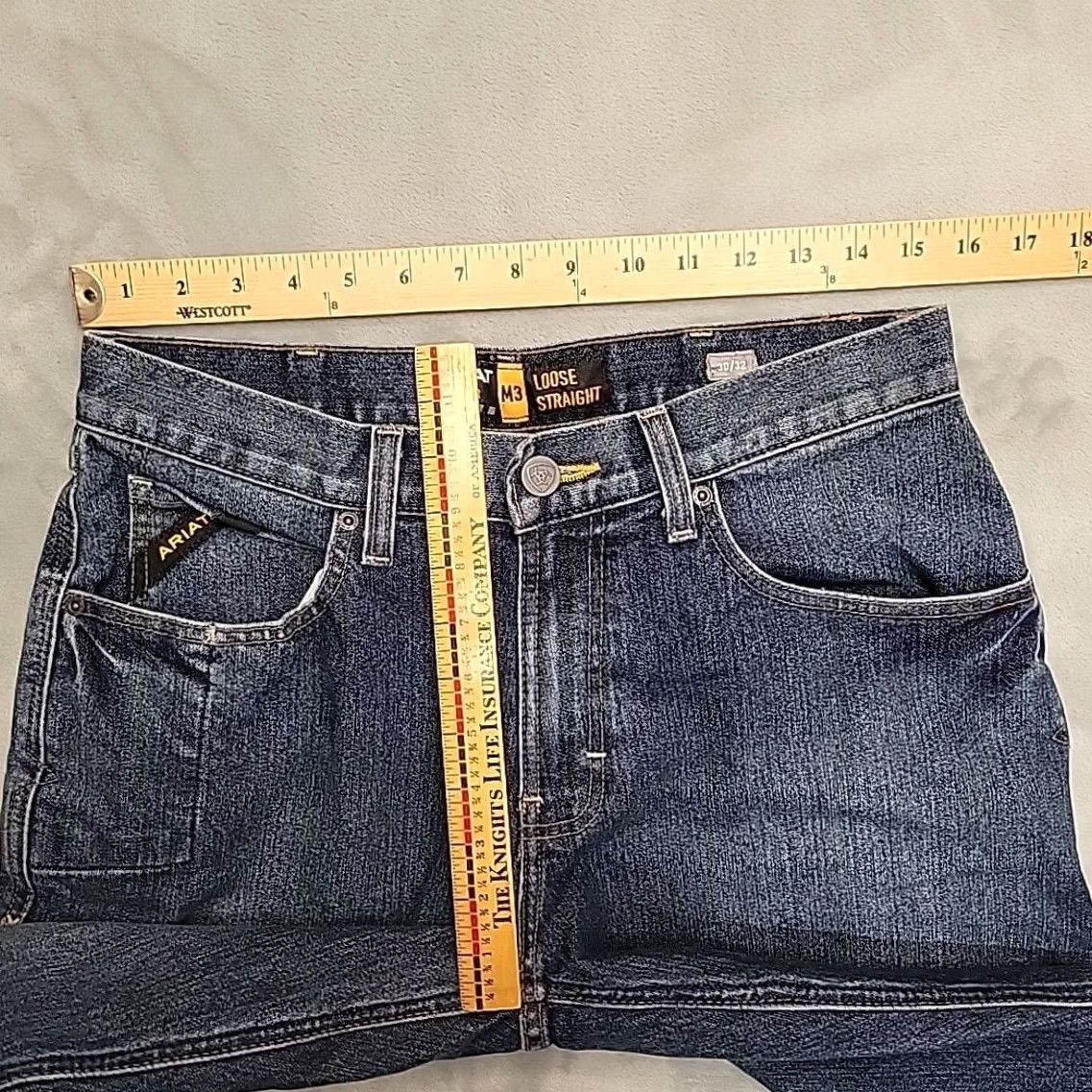 Ariat Ariat Jeans Men 30x32 Blue Denim Rebar Loose Straight Boot Fit Western Cowboy Jeans Size US 30 / EU 46 - 7 Thumbnail