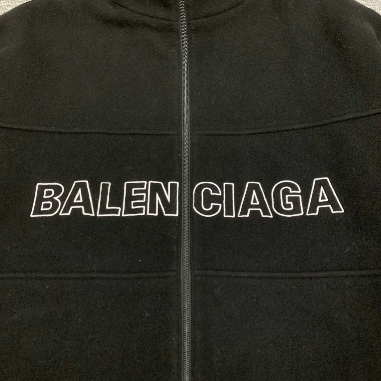 Balenciaga Balenciaga Black Wool Coat with Large Logo Size S / US 4 / IT 40 - 4 Thumbnail