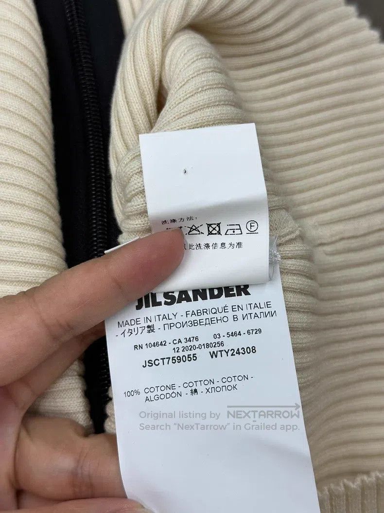 Jil Sander Jil Sander size 34 Knit zip jacket with lapel and navy coll Size S / US 4 / IT 40 - 6 Thumbnail