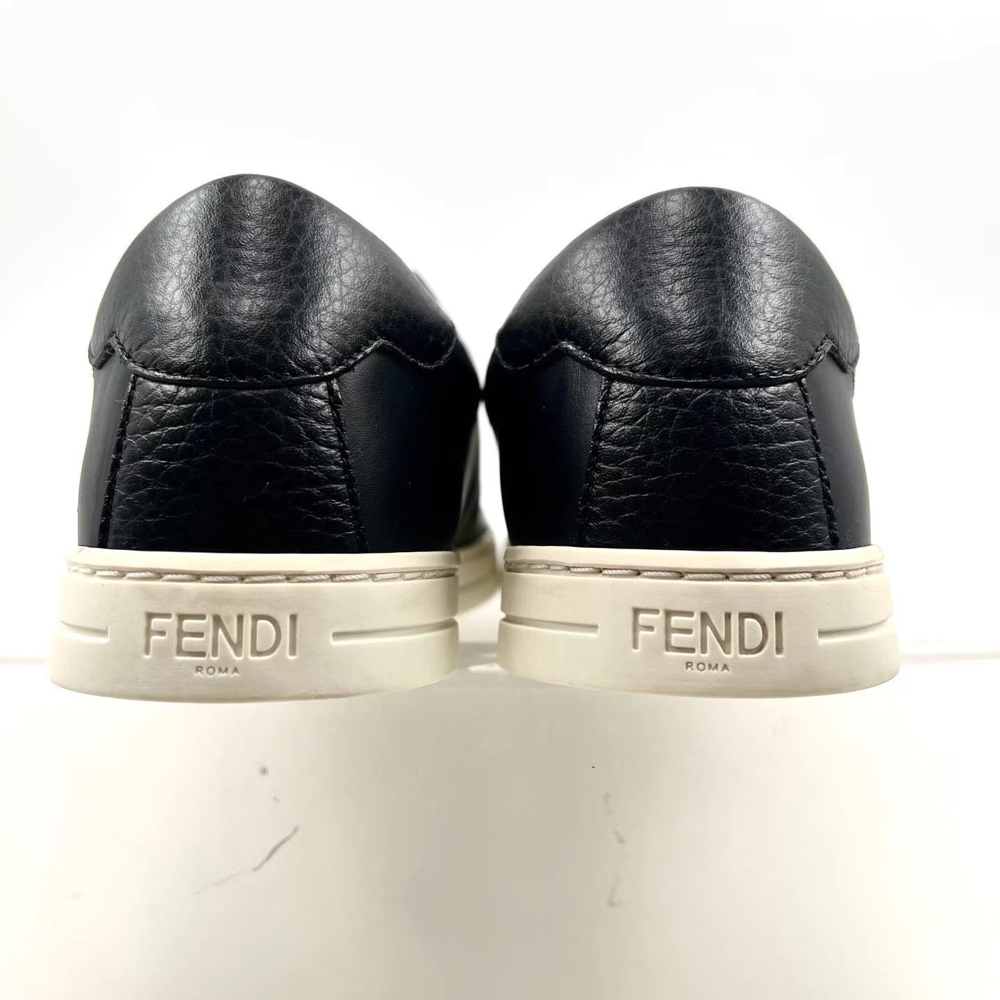 Fendi Fendi Black Leather Slip-On Low-Top Sneakers K12 Size US 7.5 / IT 37.5 - 5 Thumbnail