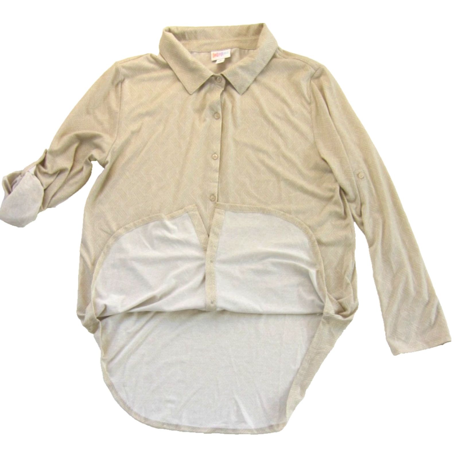 Vintage NWT LuLaRoe Valentina Jersey Ivory Geometric Long Sleeve Button Down Blouse M Size M / US 6-8 / IT 42-44 - 4 Thumbnail