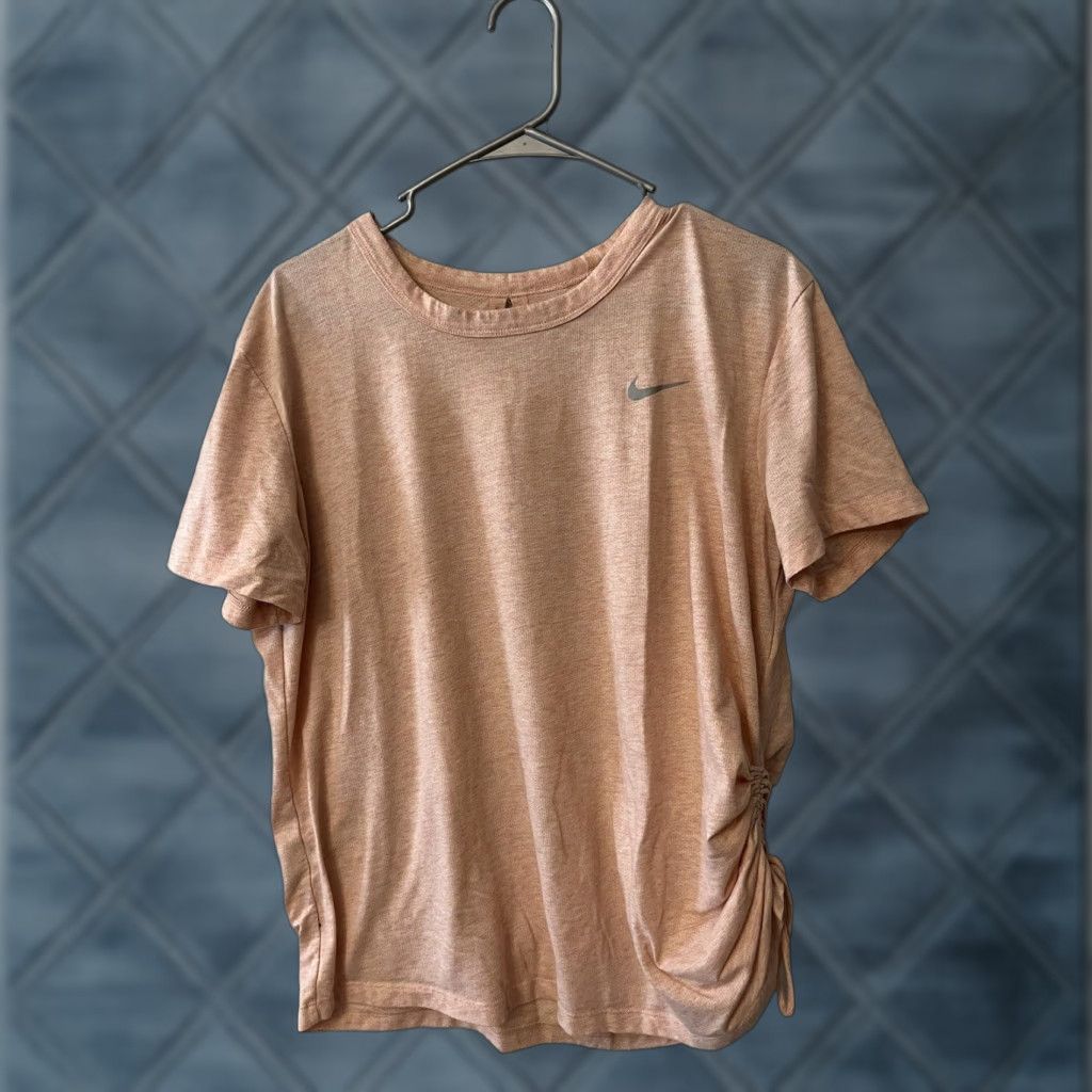 Nike Nike Womens Miler Pink Solid BV2895 Size XL Short Sleeve Shirt Womens Light Pink Nike Miler 90s Activewear Size 40" / US 18 - 1 Thumbnail