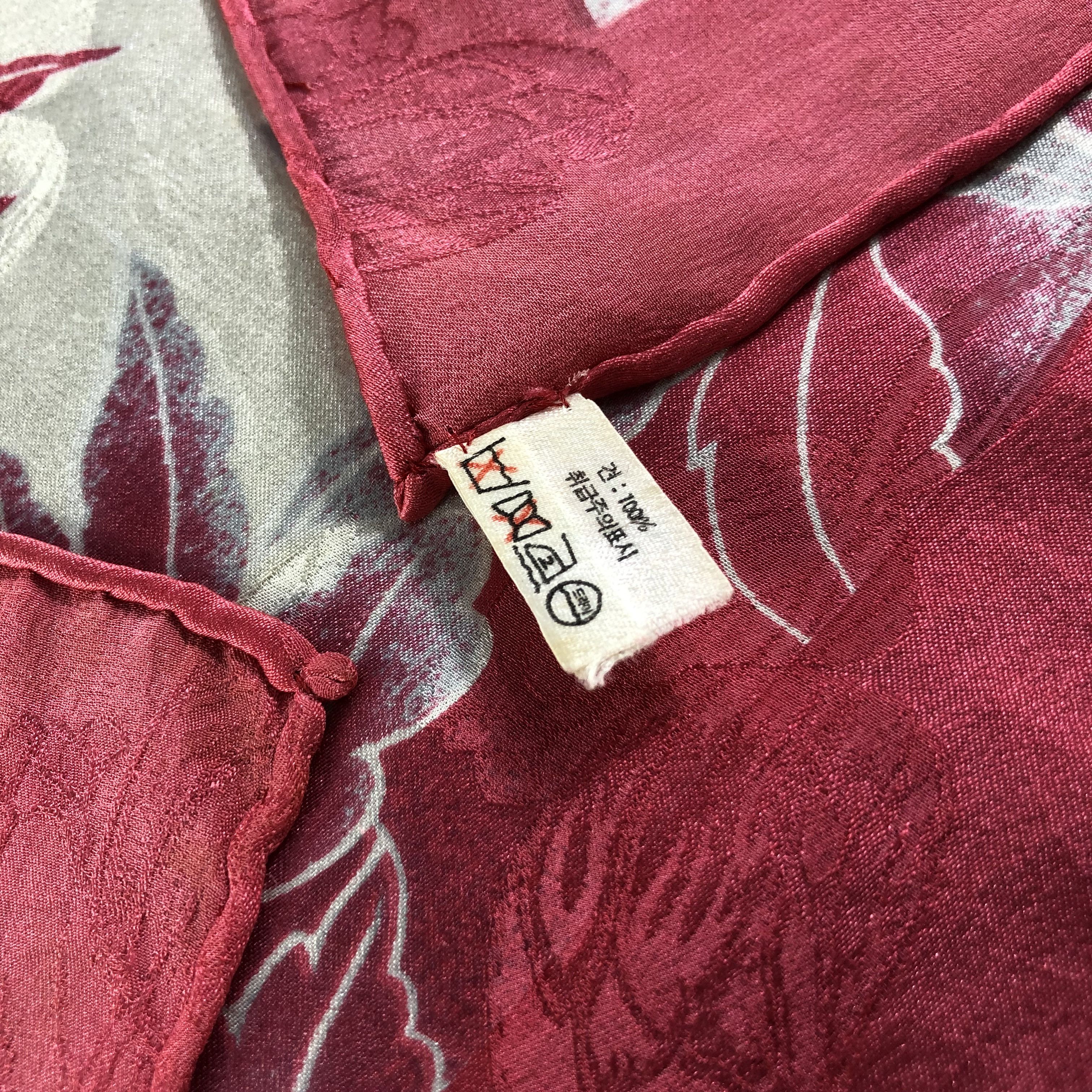 Vintage Vintage Chang Joh Floral Hand Rolled Silk Scarf M812 Size ONE SIZE - 5 Thumbnail