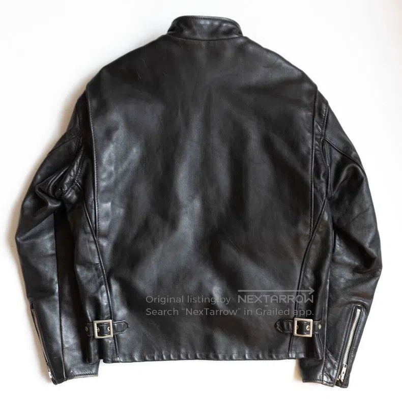 Schott Schott Straight stand-up collar leather jacket Size US XL / EU 56 / 4 - 2 Thumbnail