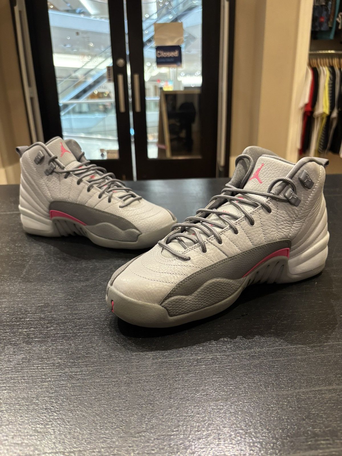 Vivid Pink Jordan 12 Grey And Pink NIKE AIR JORDAN 12 RETRO XII GS