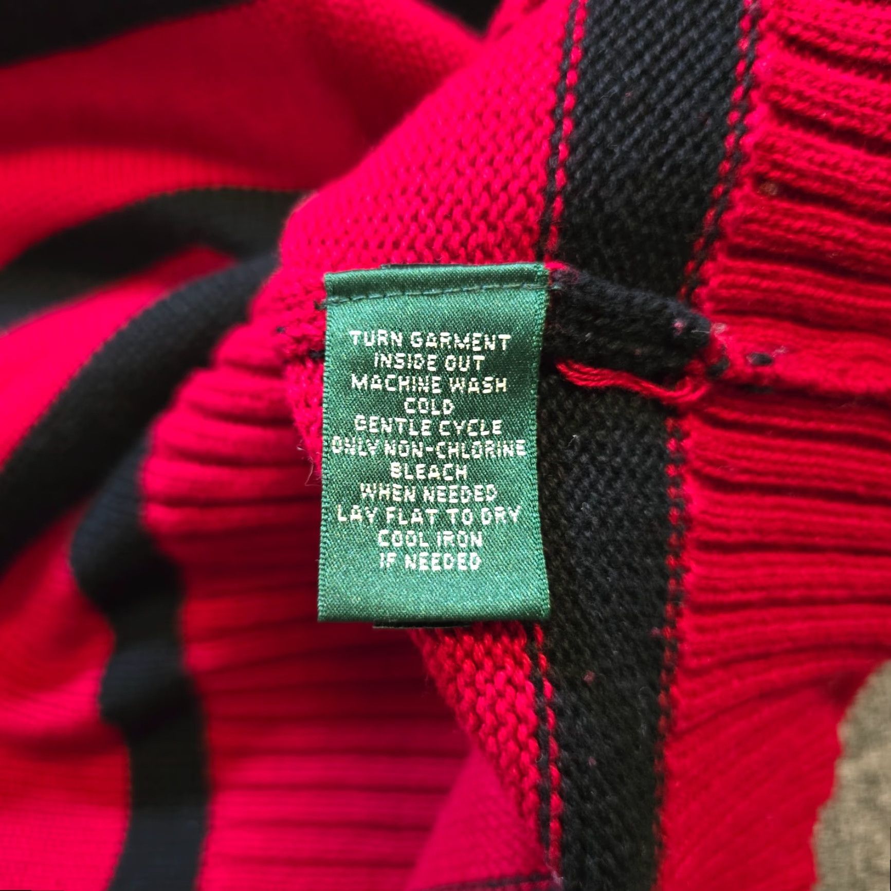 Ralph Lauren Lauren Ralph Lauren Sweater Womens Medium Red Striped High Neck Buckle Preppy Size M / US 6-8 / IT 42-44 - 7 Thumbnail