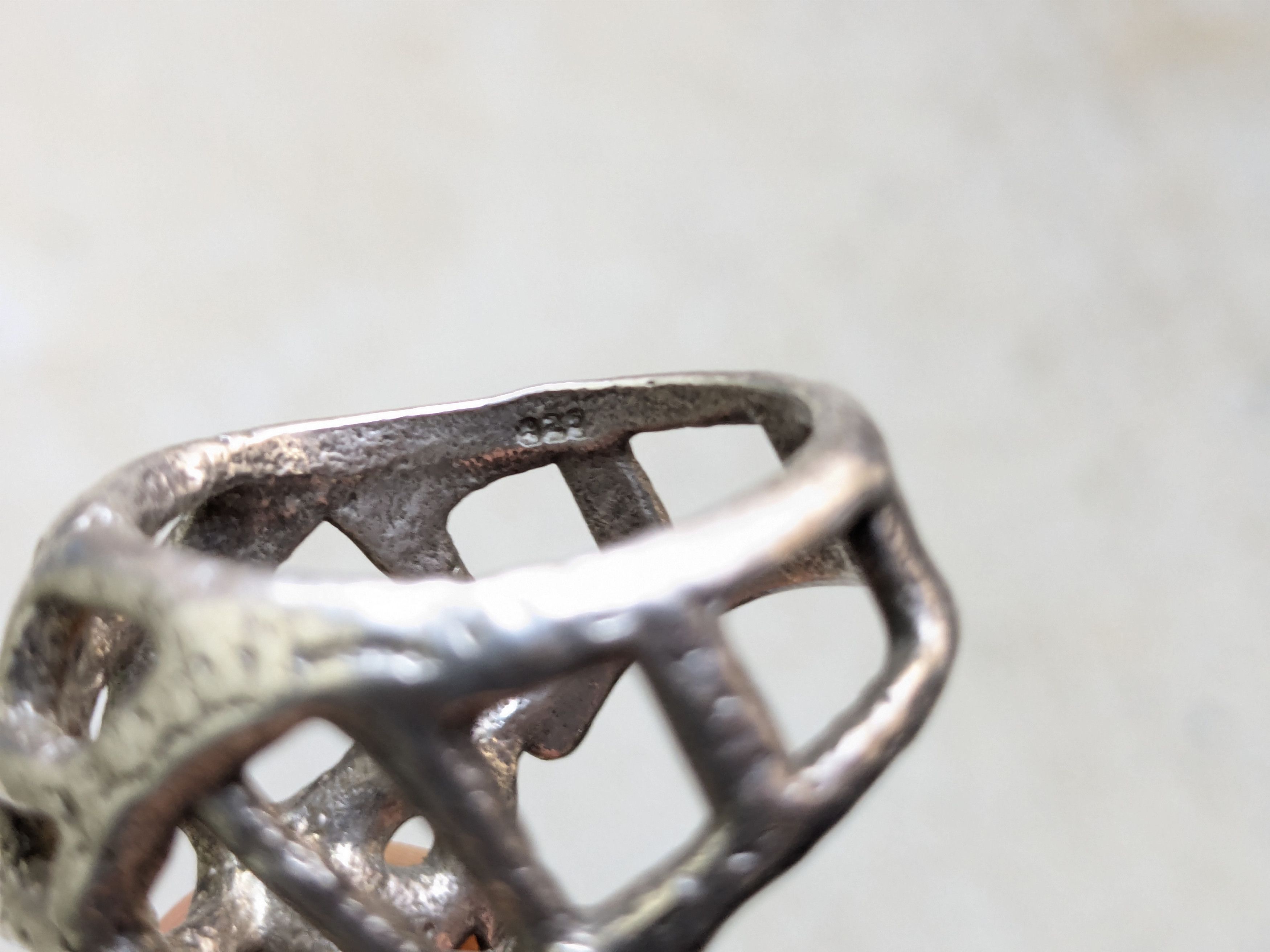 Other Vintage Sterling Silver Skull Ring 11.25 Biker Punk Skeleton Size ONE SIZE - 8 Thumbnail