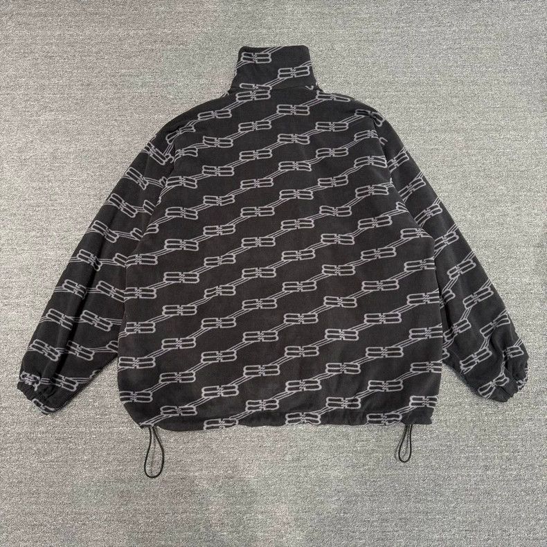 Balenciaga Balenciaga Black lock buckle full print polar fleece jacke Size US S / EU 44-46 / 1 - 2 Thumbnail