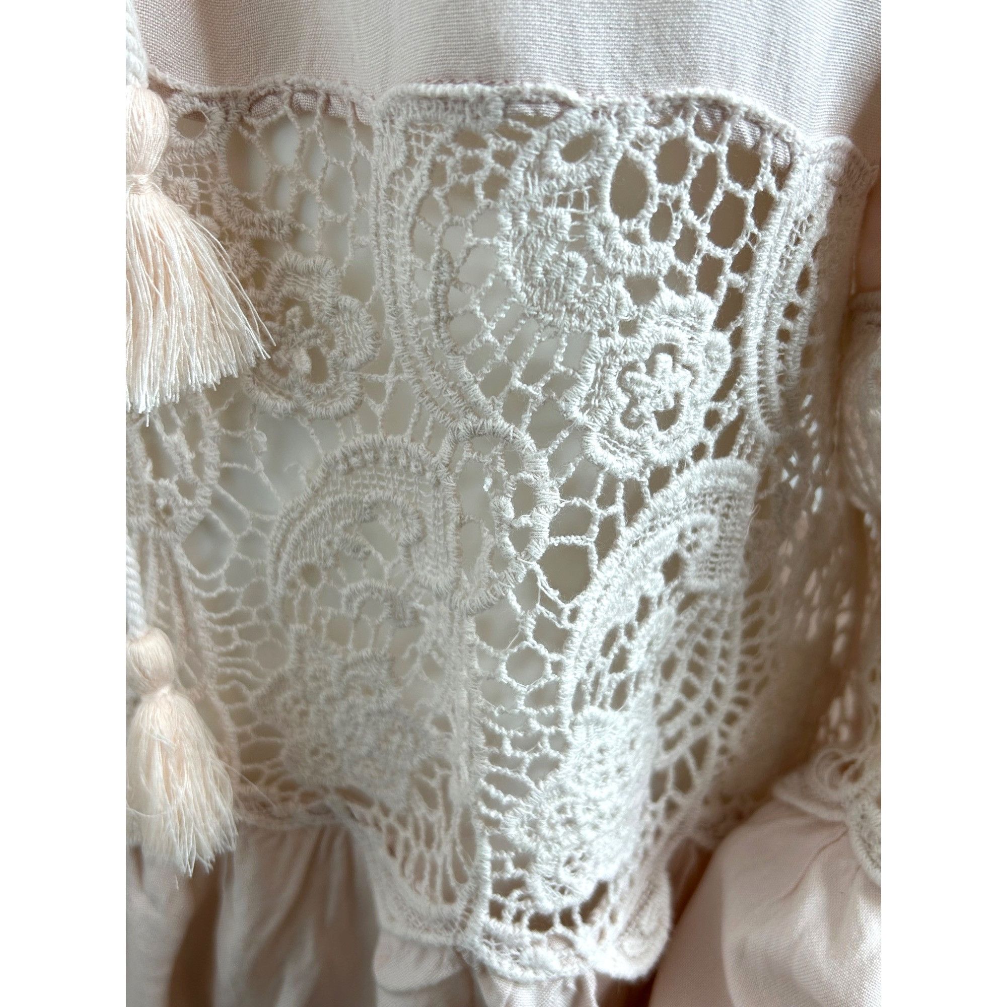 Free People Free People. Blouse S/P Pink, Lace Tassels Balloon Long Slee Size S / US 4 / IT 40 - 12 Thumbnail