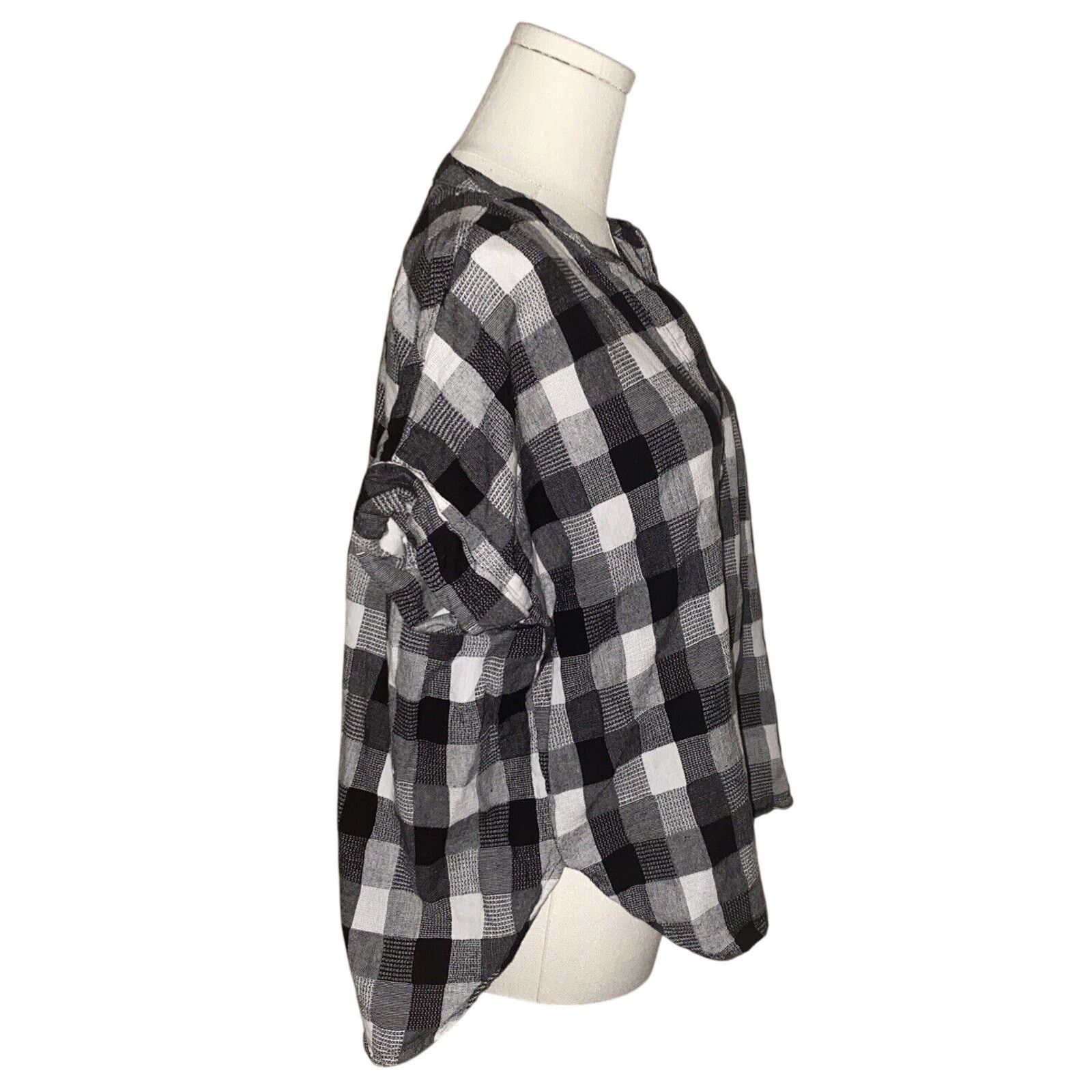 Madewell Madewell Women Black White Cotton Short Sleeve Blouse Small Size S / US 4 / IT 40 - 6 Thumbnail