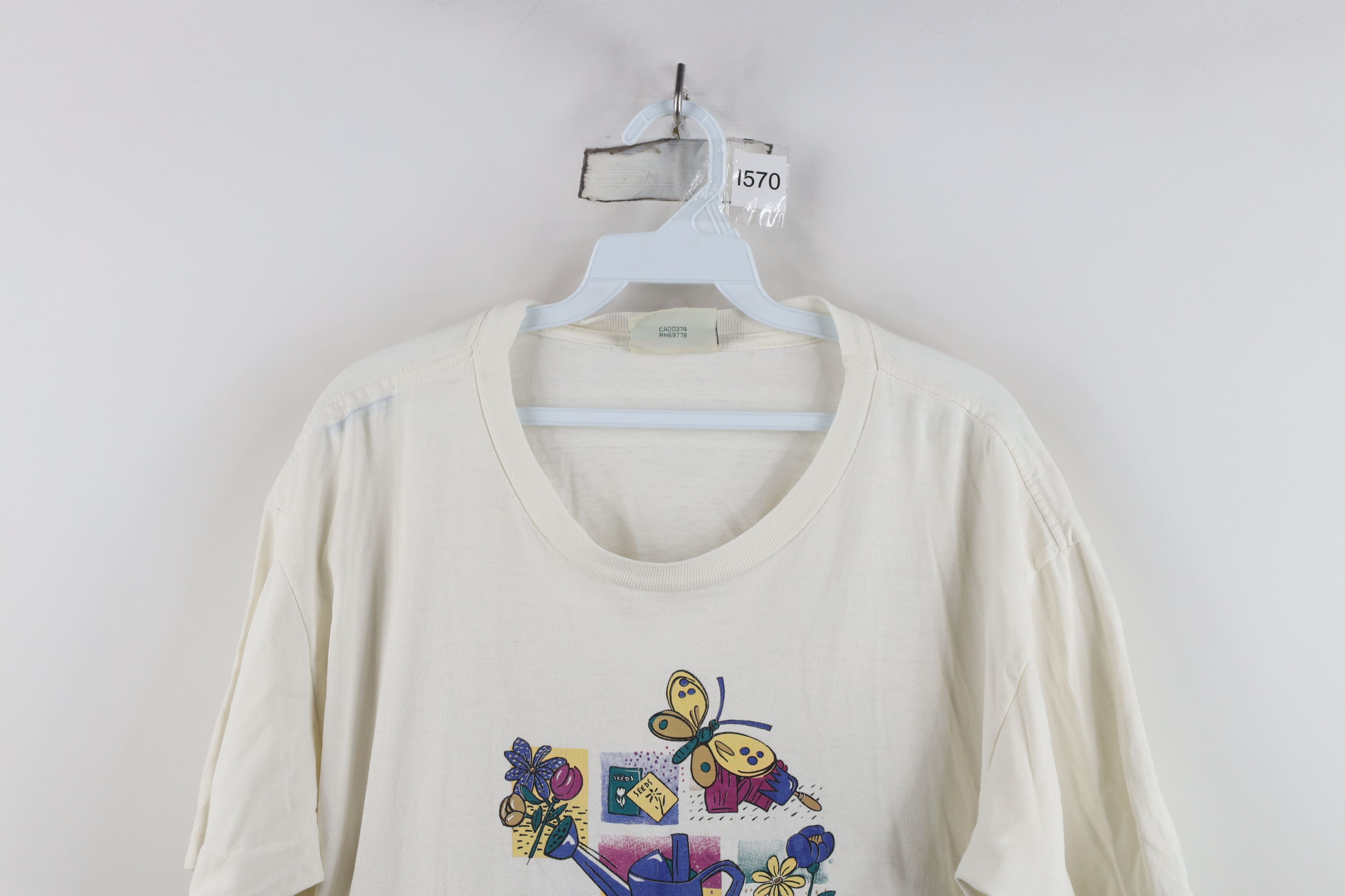 Vintage Vintage 90s Streetwear Nature Garden Butterfly T-Shirt Size XL / US 12-14 / IT 48-50 - 2 Thumbnail