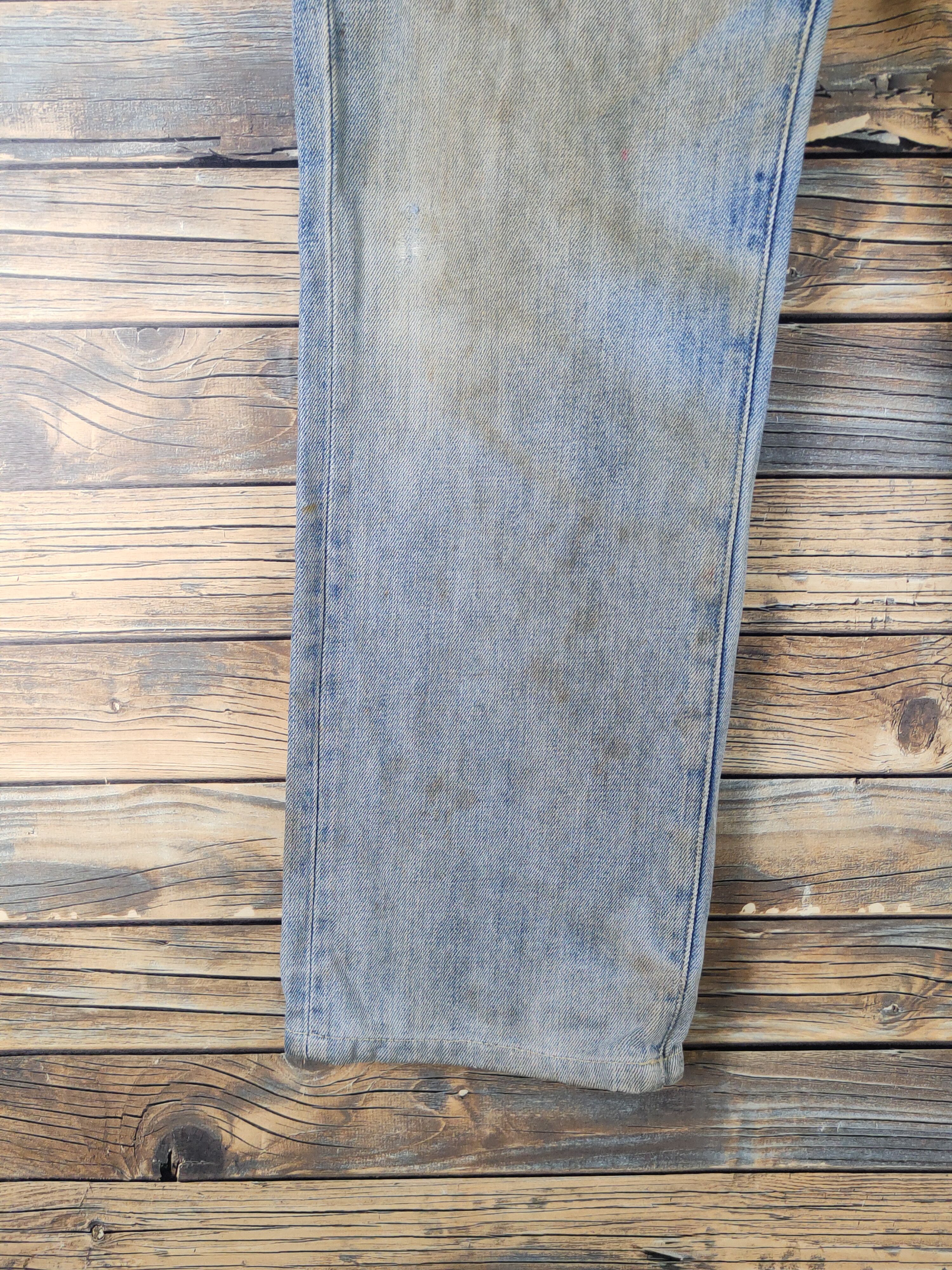 Japanese Brand Uniqlo Blue Faded Distressed Ripped denim Jeans #W2065 Size US 34 / EU 50 - 4 Thumbnail