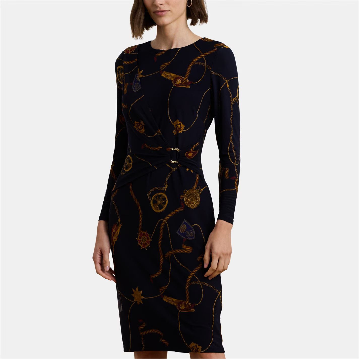 Lauren Ralph Lauren o1g2r1mq0825 Fabiana Dress in Multicolor Size L / US 10 / IT 46 - 2 Thumbnail