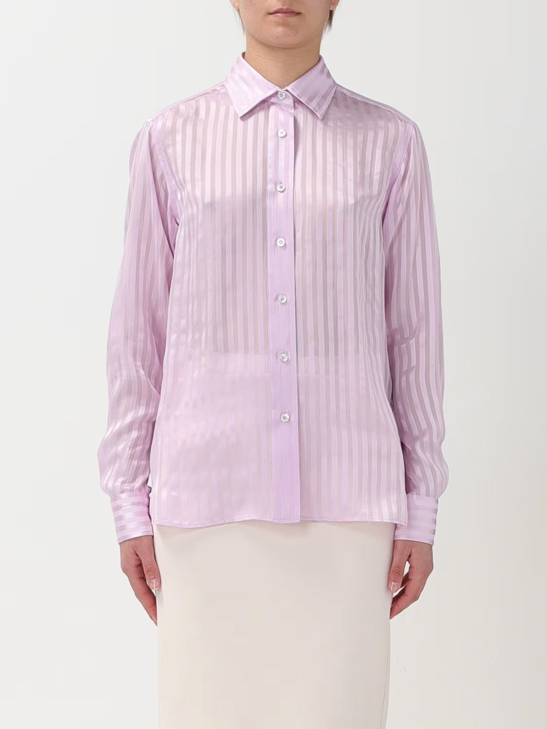 Tom Ford o1w1db10525 CA3255 Silk Shirt in Lilac Size XS / US 0-2 / IT 36-38 - 1 Thumbnail