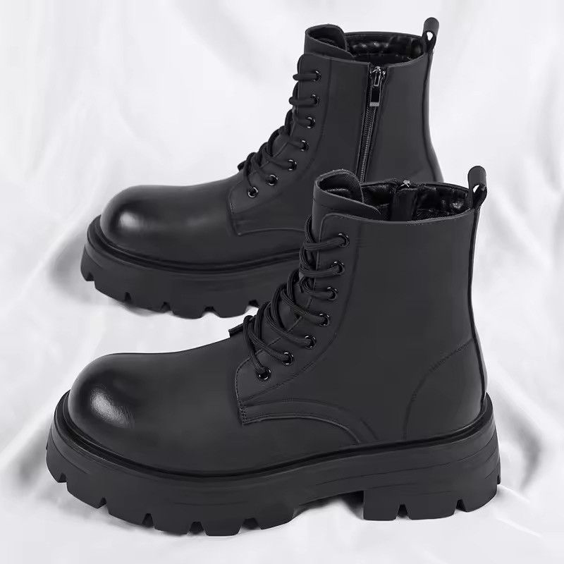 Japanese Brand Split Leather Chunky Combat Boots Size US 9.5 / EU 42-43 - 3 Thumbnail