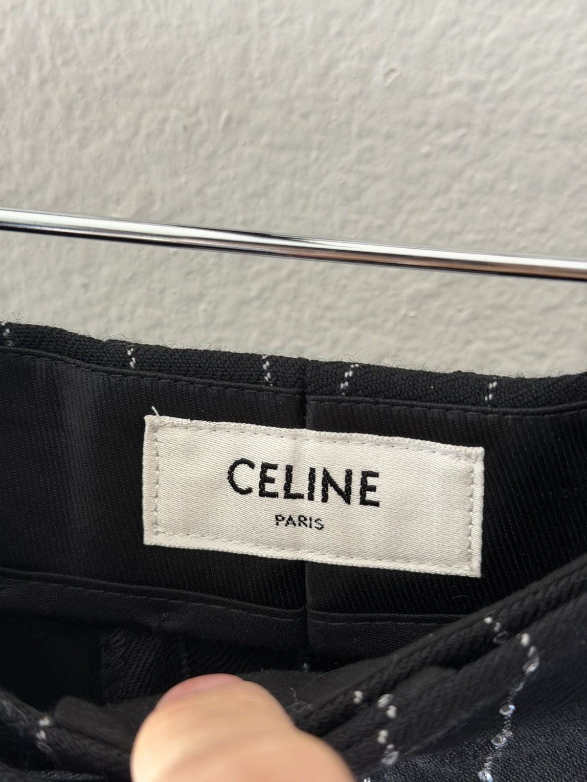Celine $2450 Crystal Embellished Pinstripe Flared Wool Pants 48 Size US 32 / EU 48 - 8 Thumbnail