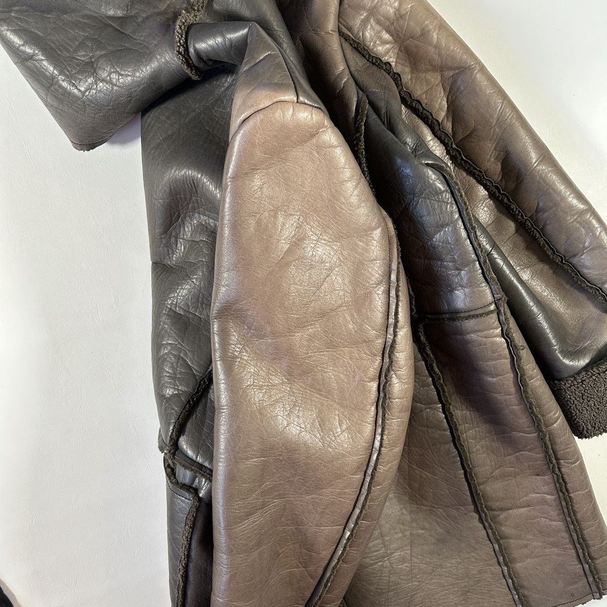 291295=Homme 291295 = Homme Leather Shearling Hooded Coat Parka Size US L / EU 52-54 / 3 - 5 Thumbnail
