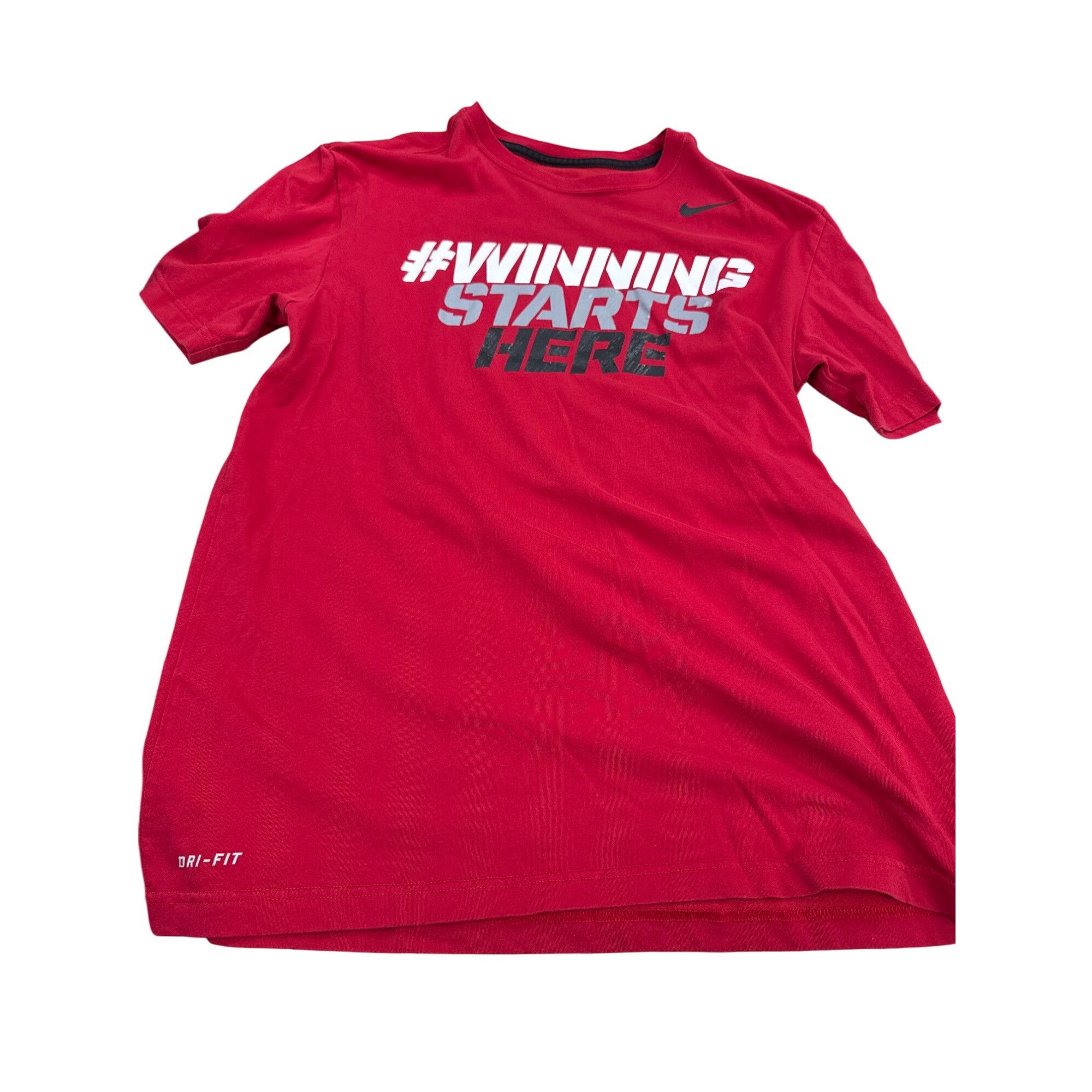 Nike Nike Dri-Fit Red T-Shirt With #Winning Starts Here Graphic M Size US M / EU 48-50 / 2 - 1 Thumbnail