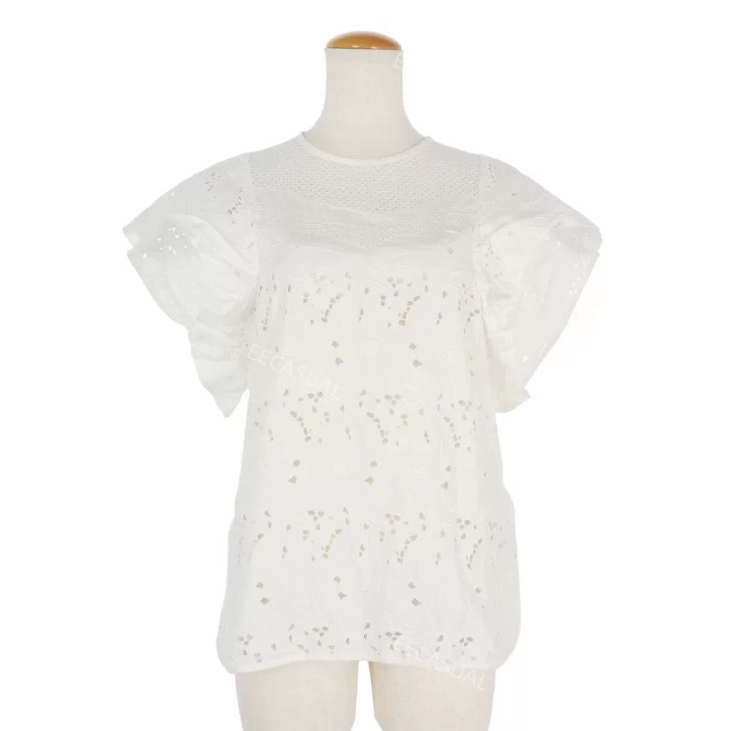 Other White Floral Embroidered Bell Sleeve Top Size S / US 4 / IT 40 - 1 Thumbnail