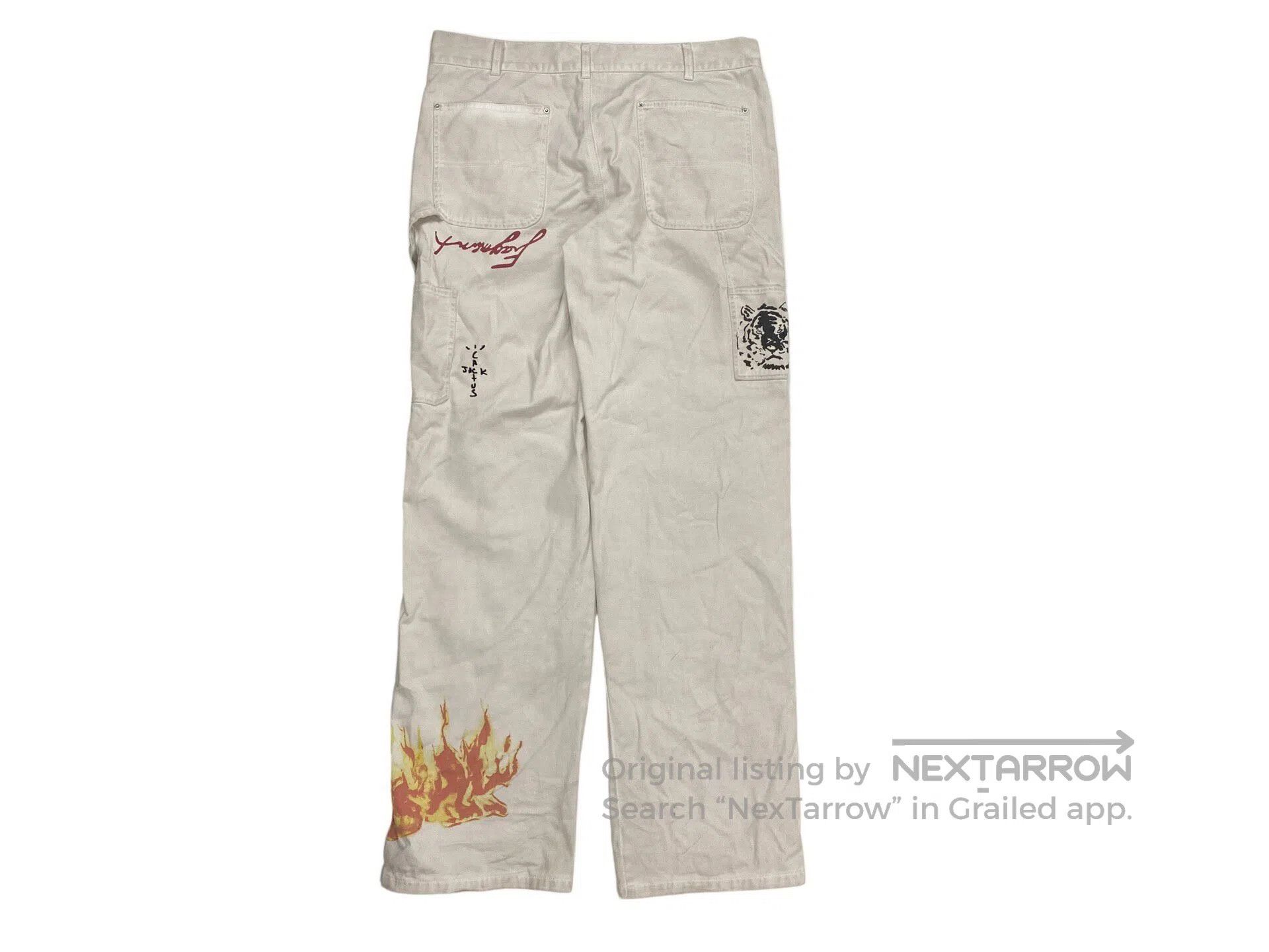 Travis Scott Travis Scott Lightning Logo Graffiti Work Pants Size US 34 / EU 50 - 2 Thumbnail