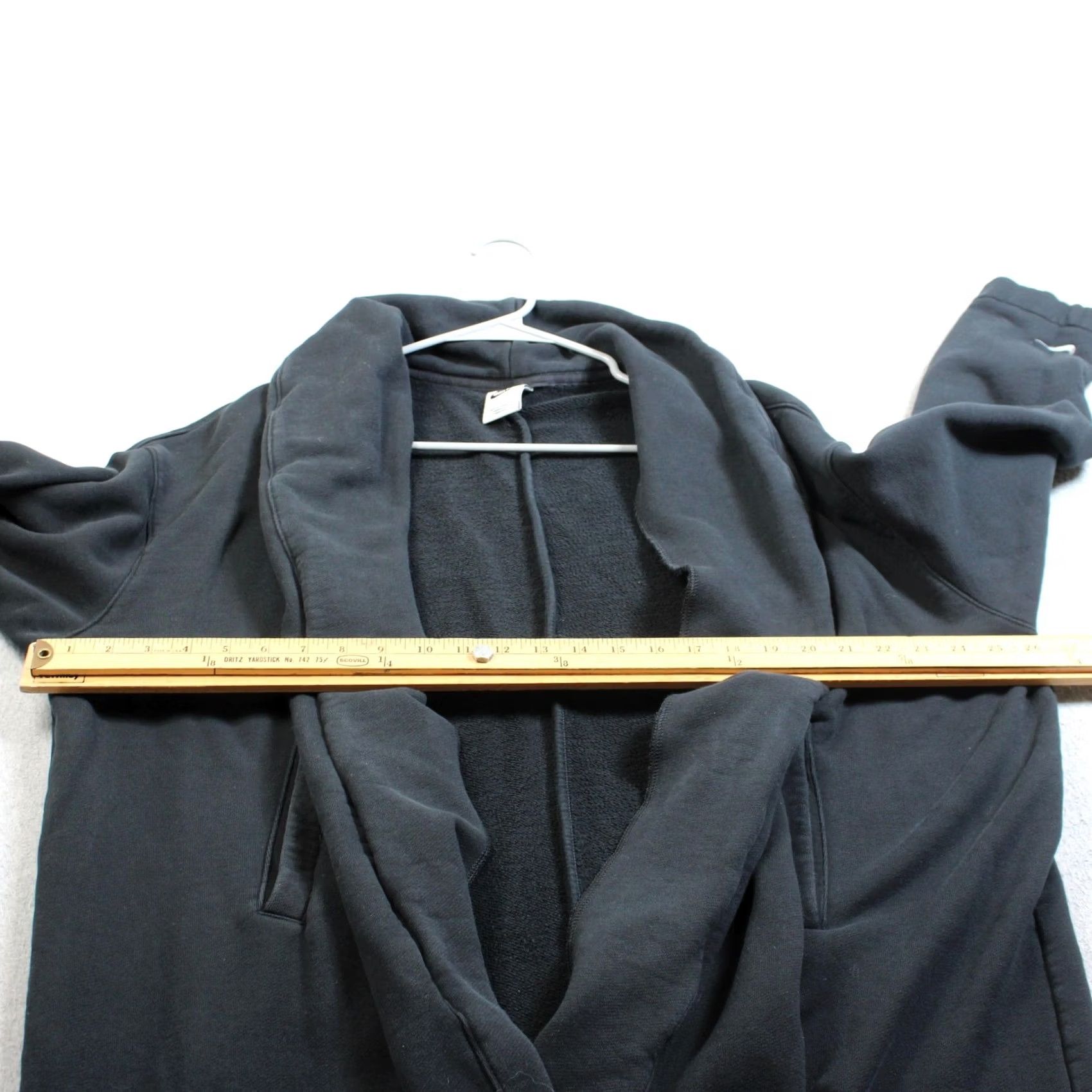 Nike VINTAGE? NO - Nike Jacket Woman XL Black Fleece Cotton Duster Long Sweater Open Streetwear Size XL / US 12-14 / IT 48-50 - 6 Thumbnail