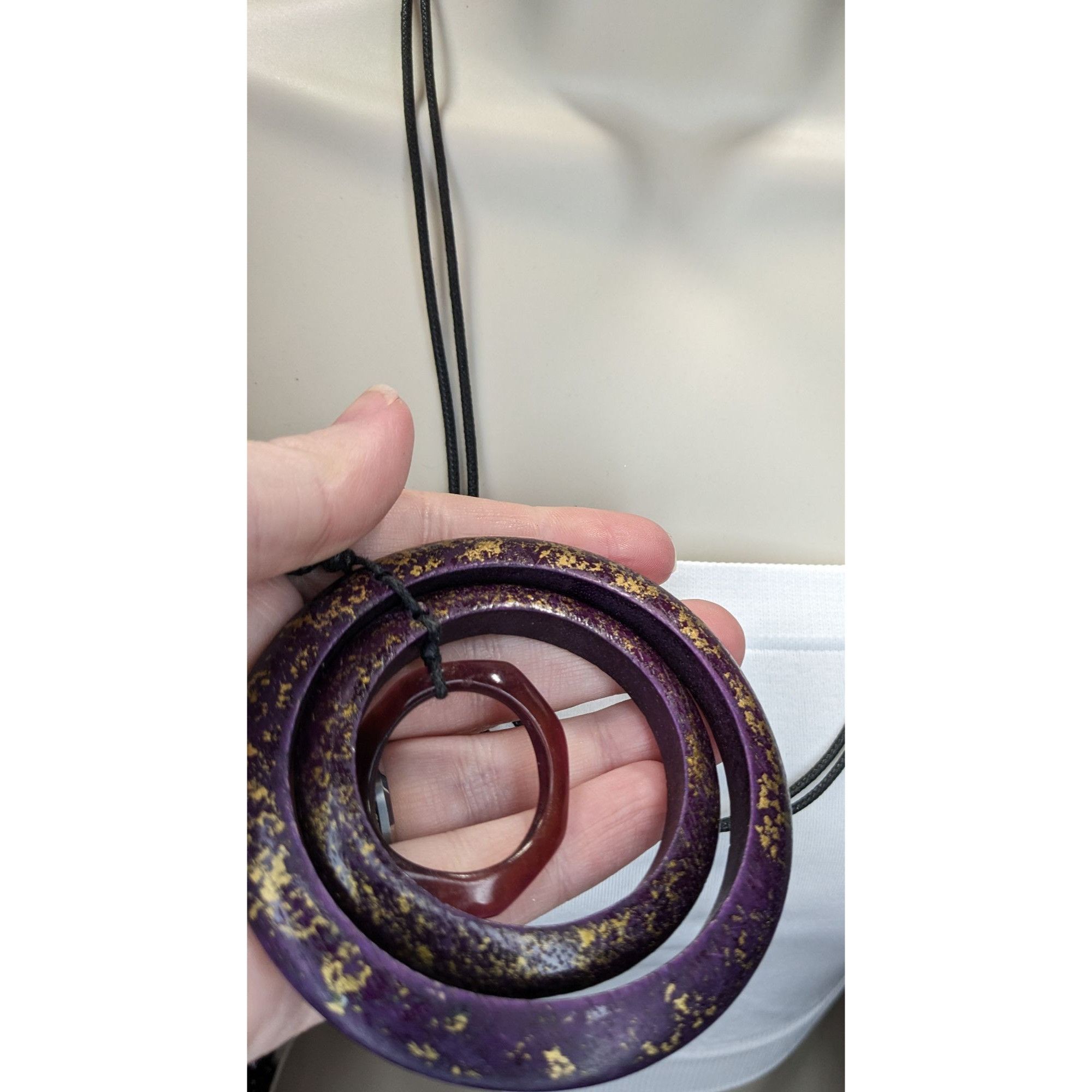 Other Bohemian Abstract Layered Ring Purple And Gold Tone Adjustab Size ONE SIZE - 4 Thumbnail