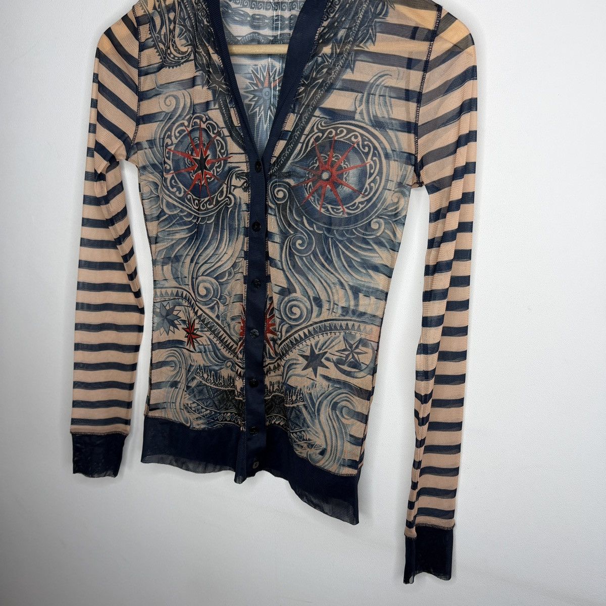Jean Paul Gaultier Jean Paul Gaultier Mesh Top Tattoo Cardigan + Pants Size S / US 4 / IT 40 - 4 Thumbnail