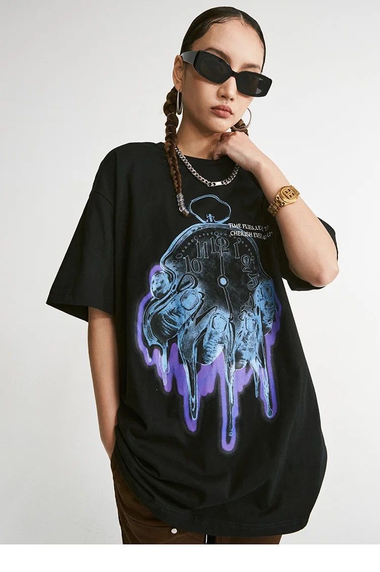 Japanese Brand × Vintage "Time Is Priceless" Printed Black Tee T-shirt Size US L / EU 52-54 / 3 - 4 Thumbnail