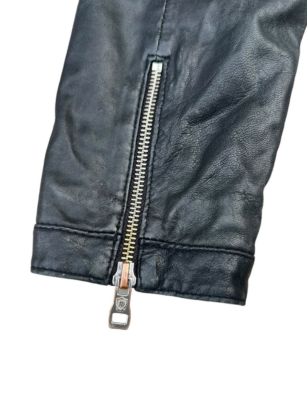 Massimo Dutti Vintage Massimo Dutti Distress Fade Leather Biker Jacket Size XL / US 12-14 / IT 48-50 - 18 Thumbnail