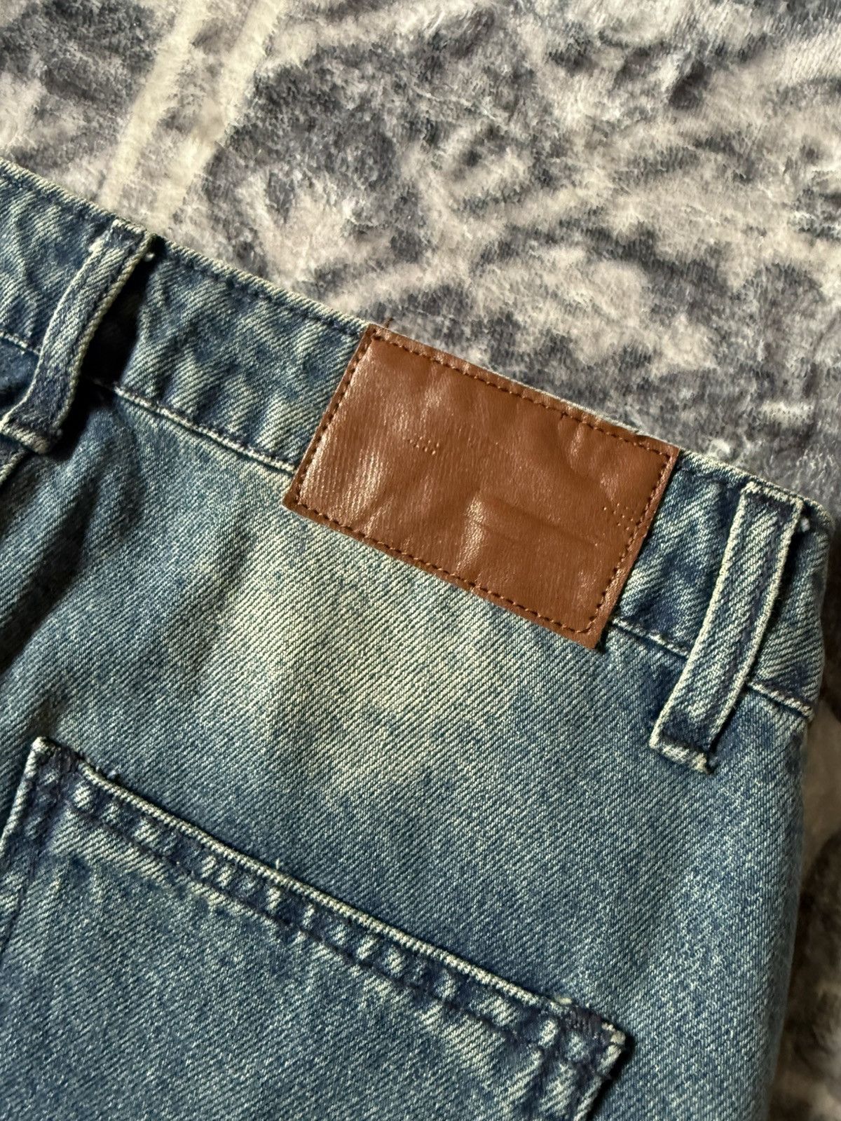 GOSTAR DE FUGA Japanese Brand Paneled Green Mud Wash Flared Jeans Size 27" / US 4 / IT 40 - 14 Thumbnail
