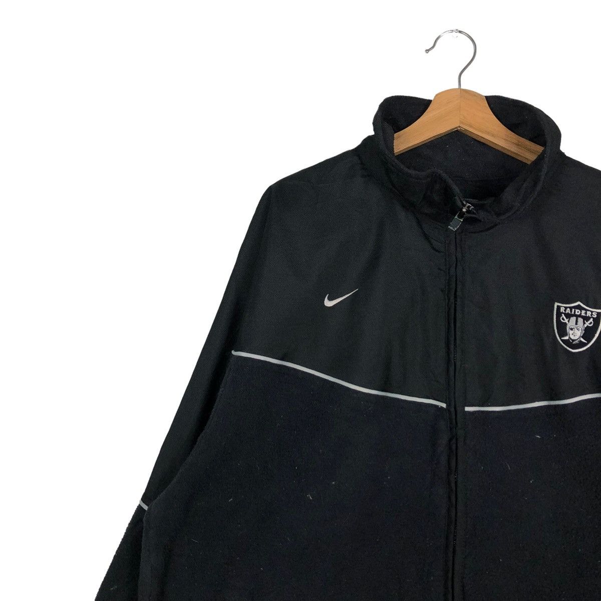 Nike 🔥VINTAGE NIKE RAIDERS NFL ZIPPER JACKET BIG LOGO Size US L / EU 52-54 / 3 - 7 Thumbnail
