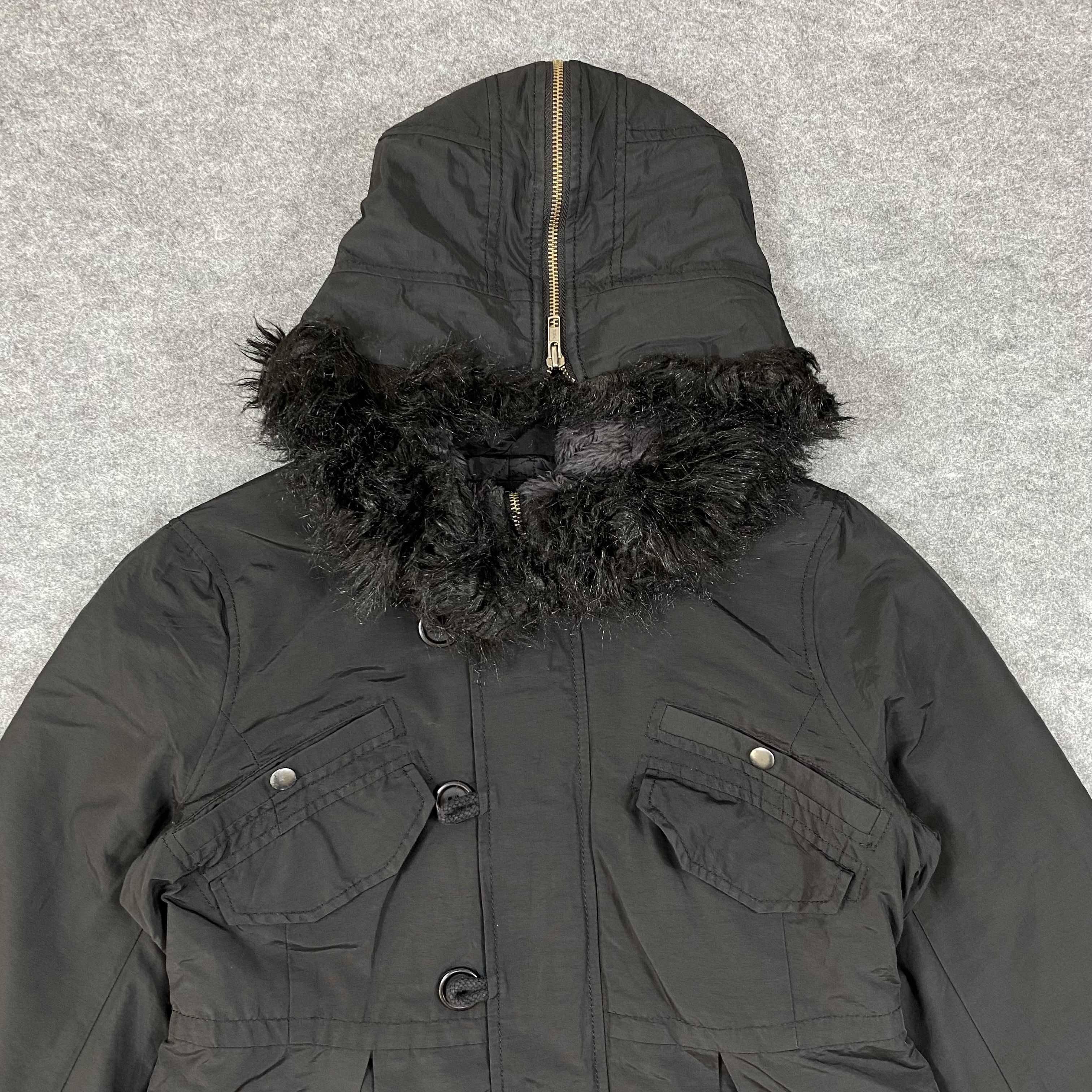 French Connection FRENCH CONNECTION Fishtail Parka Faux Fur Hood Jacket-J645 Size US S / EU 44-46 / 1 - 6 Thumbnail