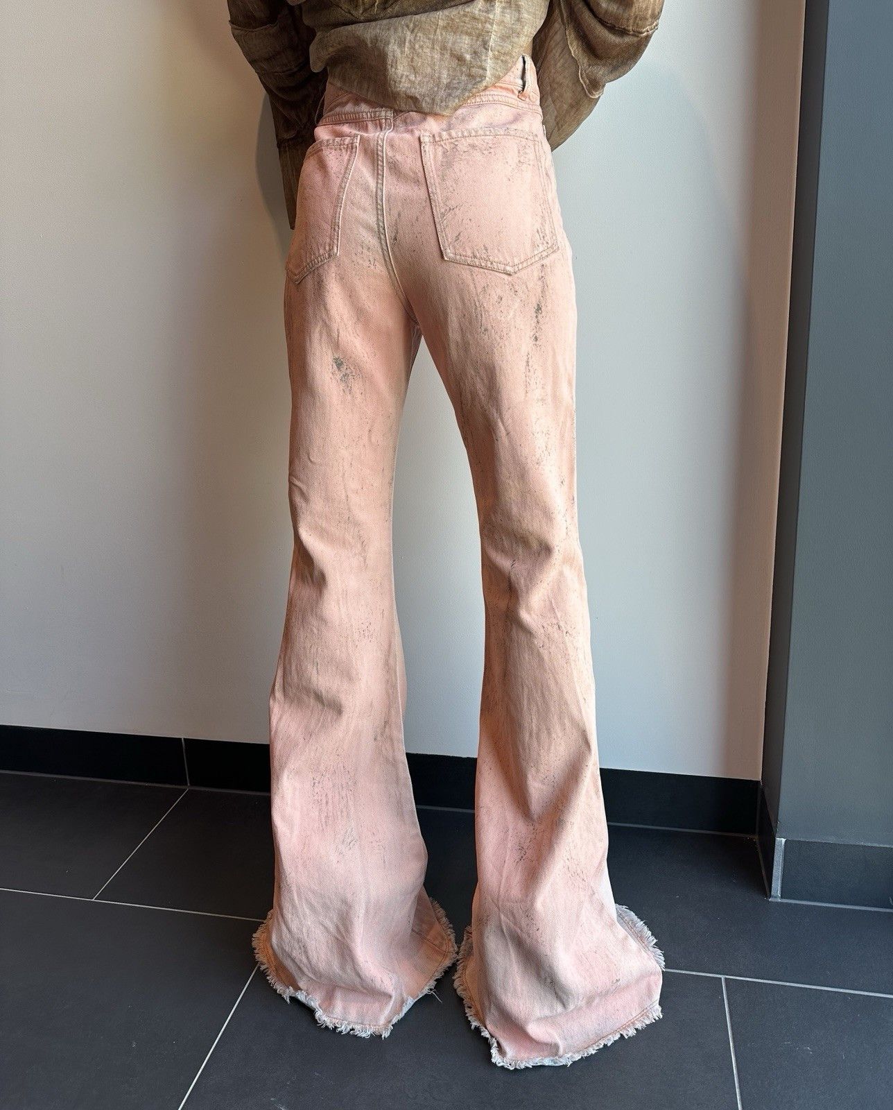 Sportmax Sportmax Fedra Flared High Waist Denim Paint Effect Jeans Size 26" / US 2 / IT 38 - 12 Thumbnail