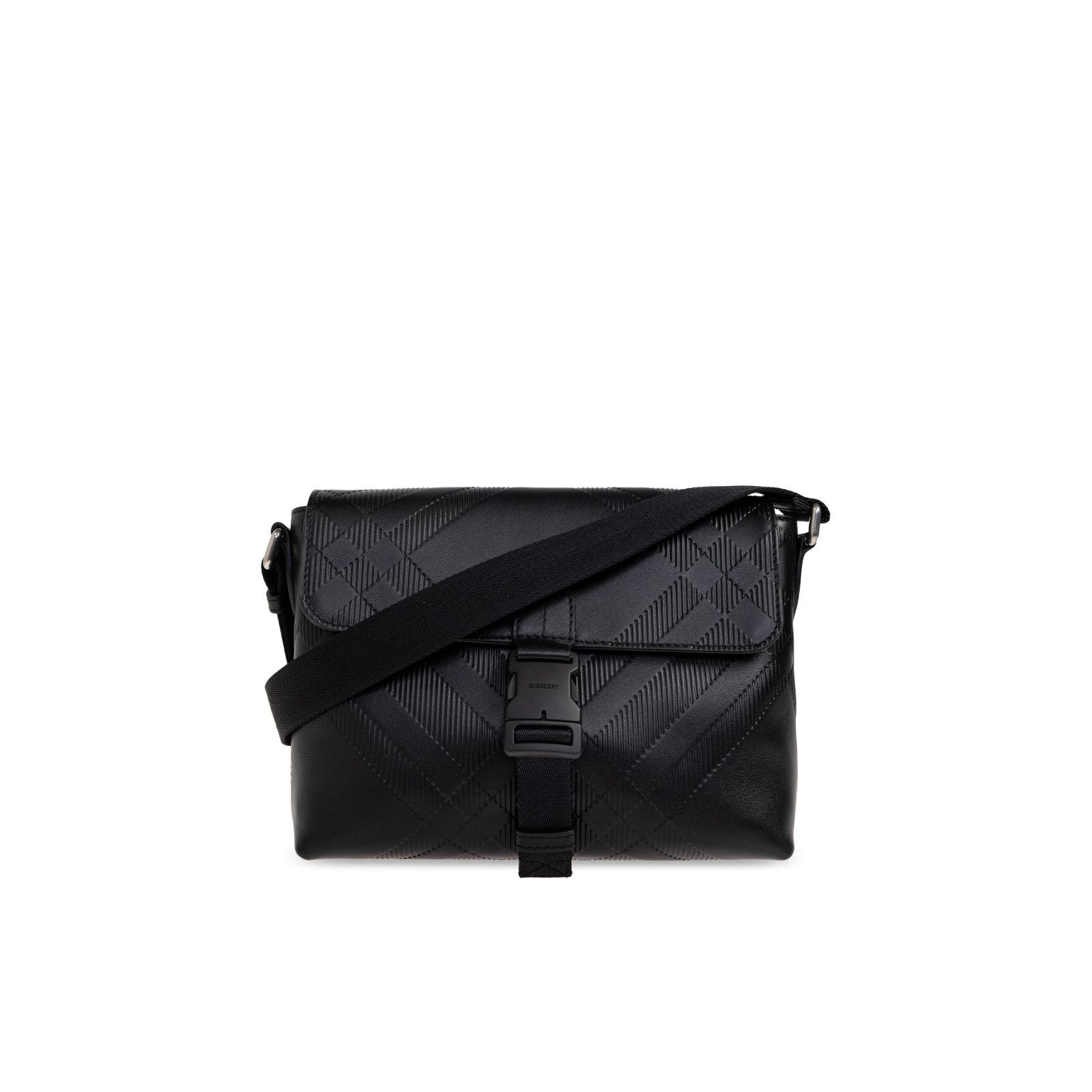 BURBERRY Black Leather Shoulder Bag New