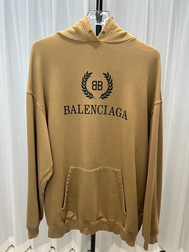 Balenciaga Balenciaga Khaki Wheatear Hoodie 2502-Nextarrow Size US M / EU 48-50 / 2 - 1 Thumbnail