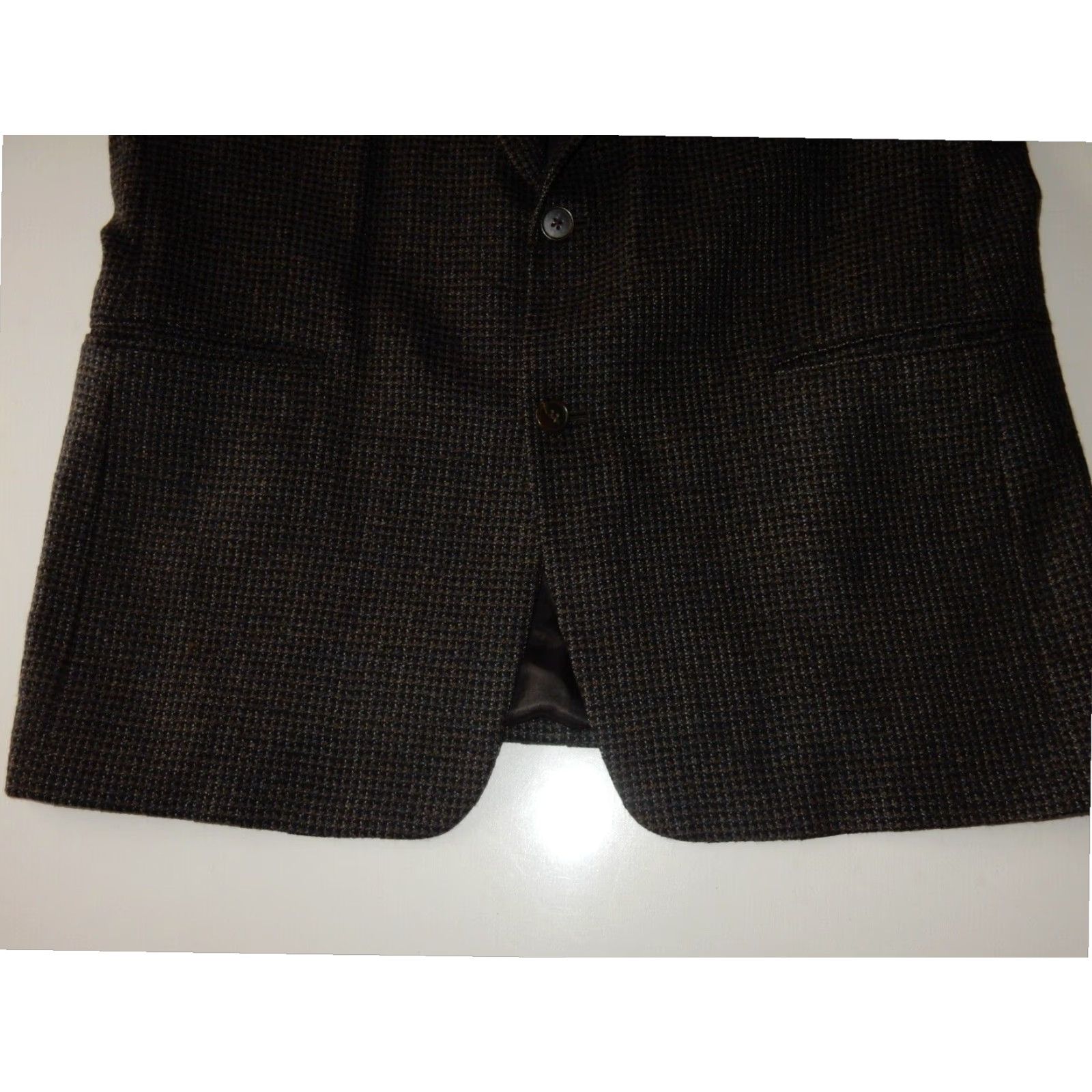 Hart Schaffner Marx VINTAGE Hart Schaffner Marx Mens Blazer Sport Coat Jacket Size 44S Black Wool Tweed Size 44R - 3 Thumbnail