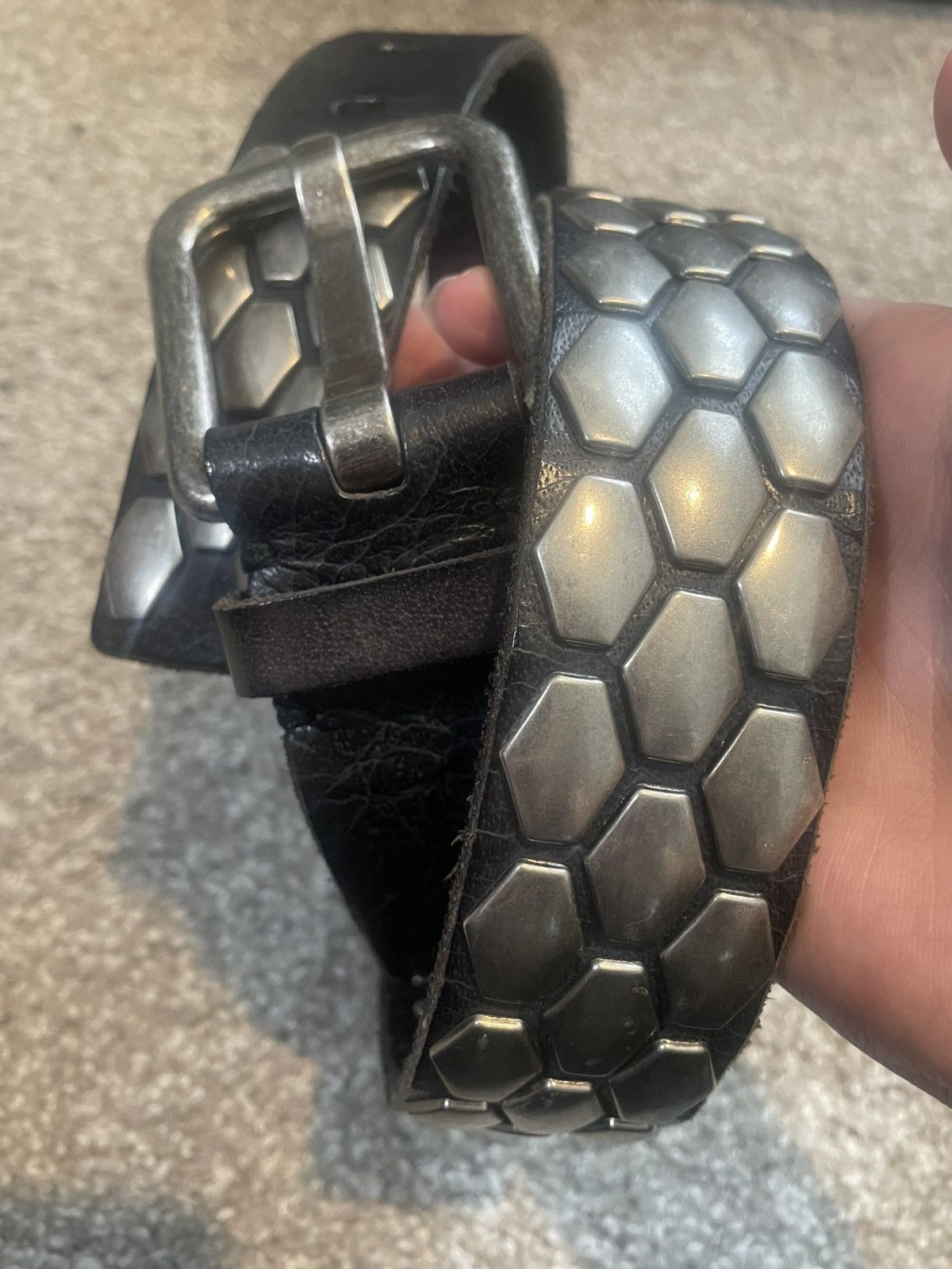 Other Vintage Honeycomb Studded Belt Size 38 - 2 Thumbnail