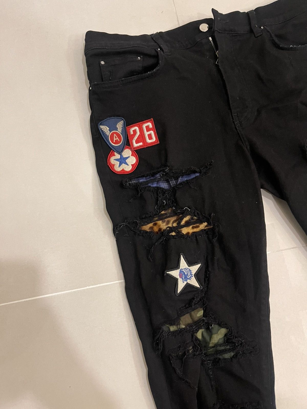 Amiri Amiri black art patch painted jeans Size US 38 / EU 54 - 5 Thumbnail