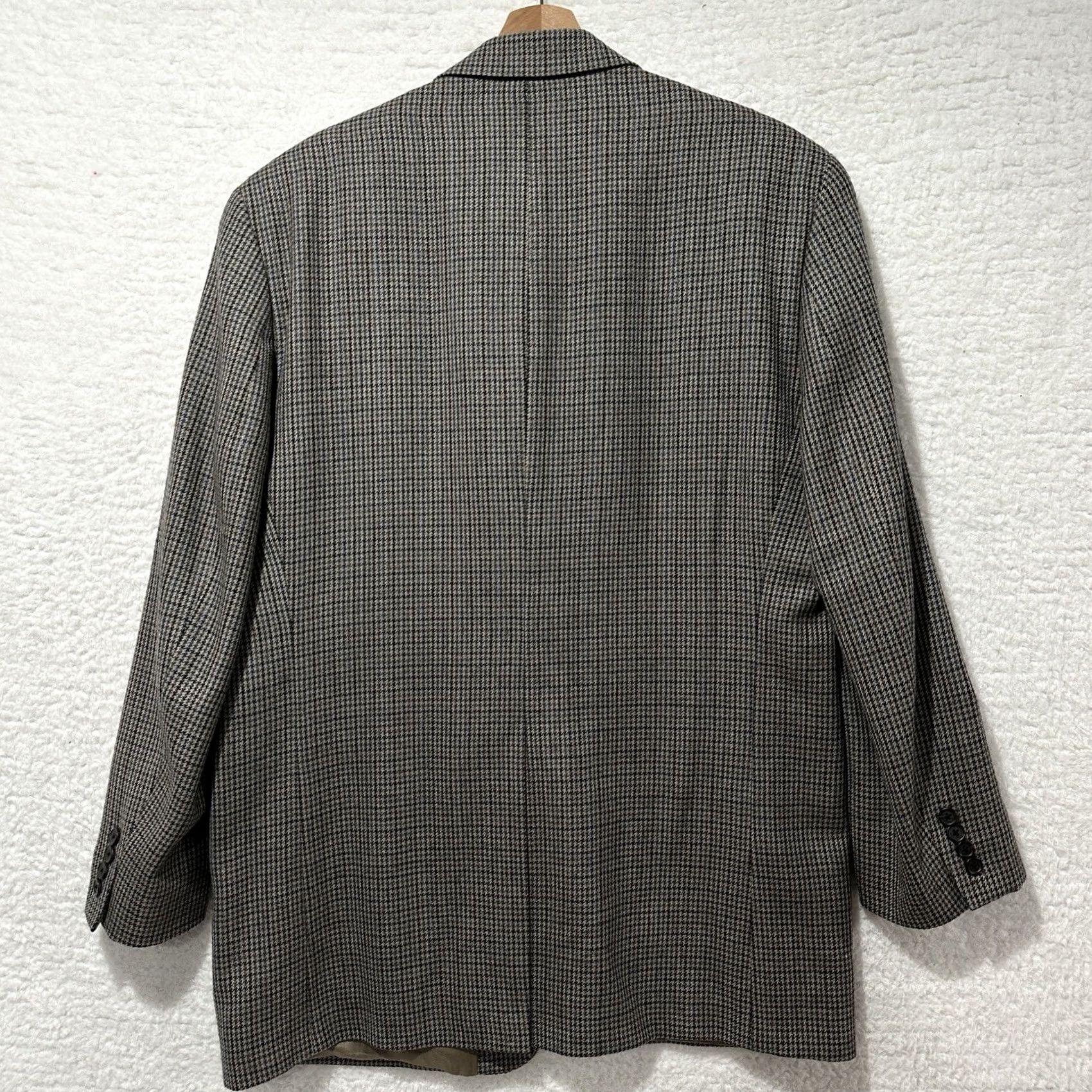 Ralph Lauren VINTAGE Polo Ralph Lauren Sport Houndstooth 100% Lambs Wool Blazer Jacket 44L Mens Brown Wool Button Lined Coat Size US XXL / EU 58 / 5 - 2 Thumbnail