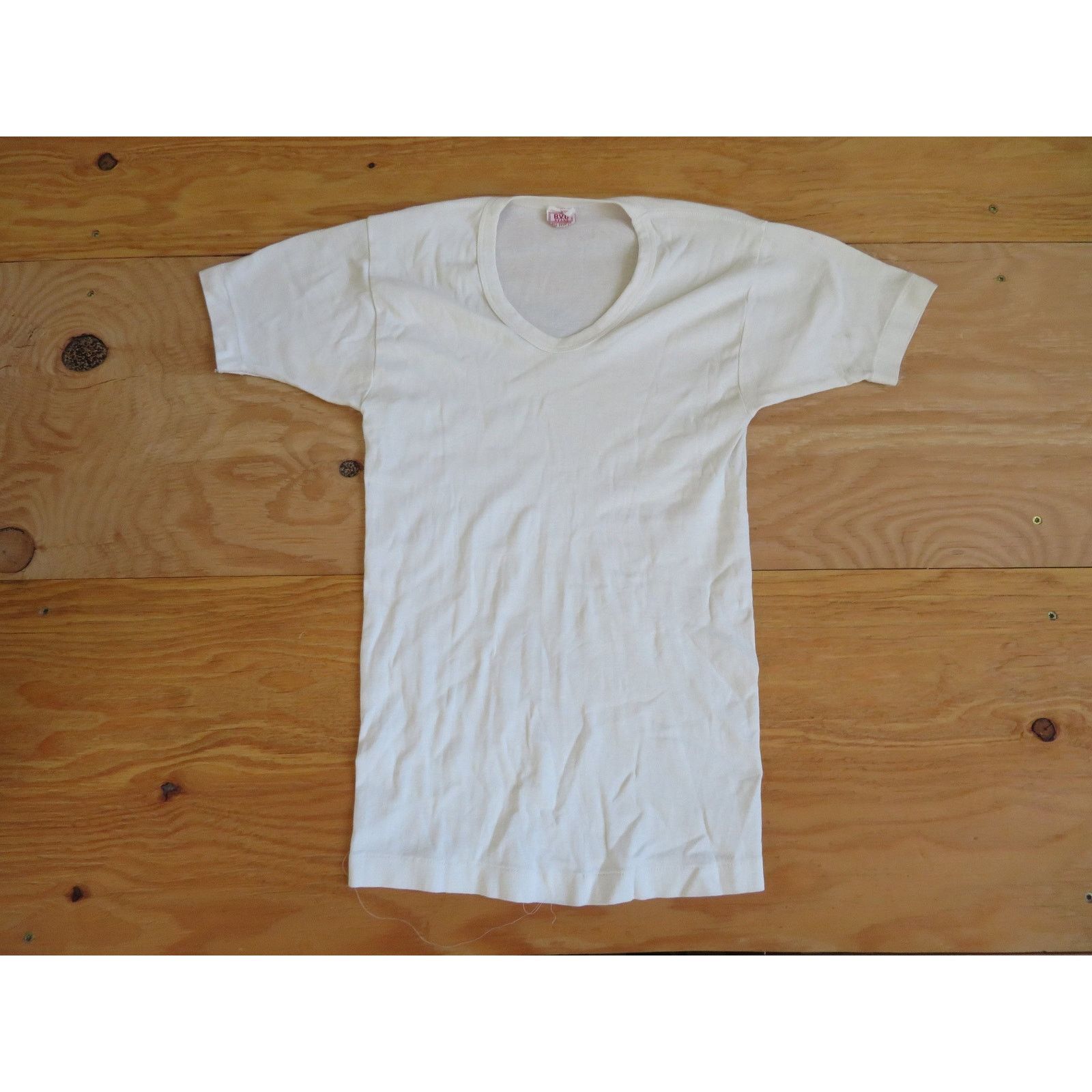Other BVD White Blank Plain Ivory Color T-shirt Sz S 50s/60s Size US S / EU 44-46 / 1 - 1 Thumbnail