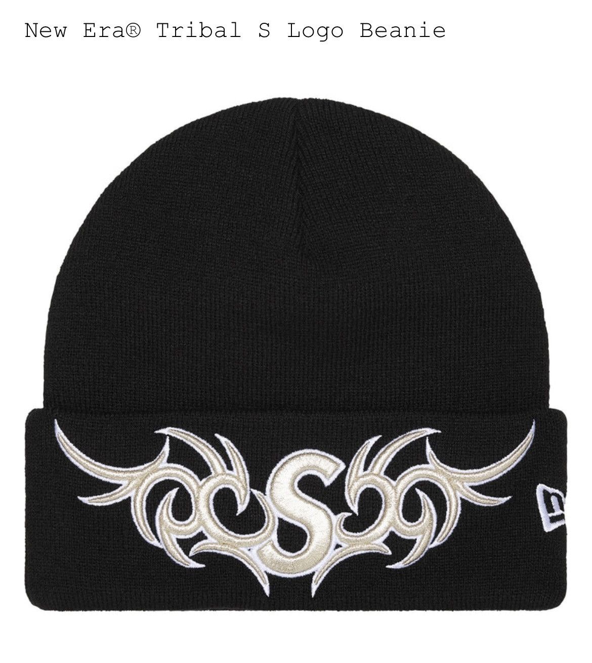 Supreme Supreme New Era® Tribal S Logo Beanie Black Size ONE SIZE - 3 Thumbnail