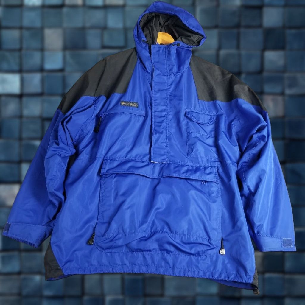 KangaROOS Columbia Anorak Jacket Men Large Blue Black Windbreaker Hooded Vintage Kangaroo Size US L / EU 52-54 / 3 - 1 Thumbnail