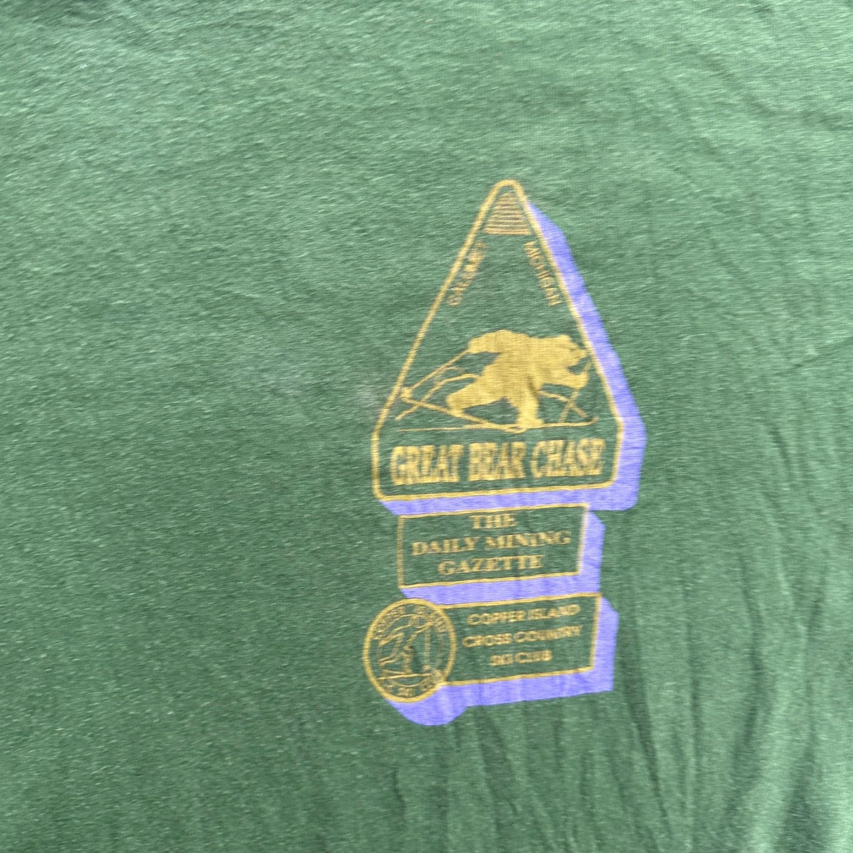 Jerzees VINTAGE Great Bear Chase Shirt Tee Mens XL Green Cross Country Ski Michigan 90s Size US XL / EU 56 / 4 - 7 Thumbnail