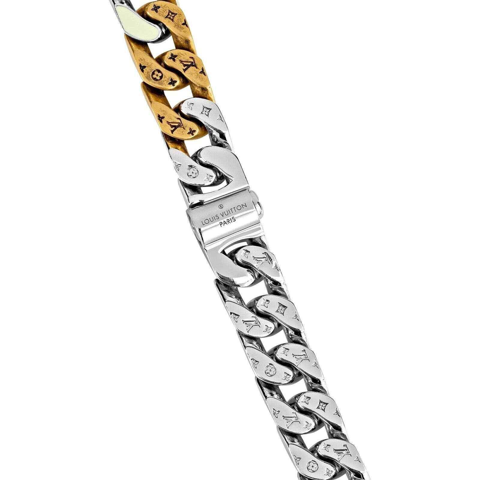 Louis Vuitton Louis Vuitton Gold Silver Crystal Abloh Chain Necklace Size ONE SIZE - 8 Thumbnail