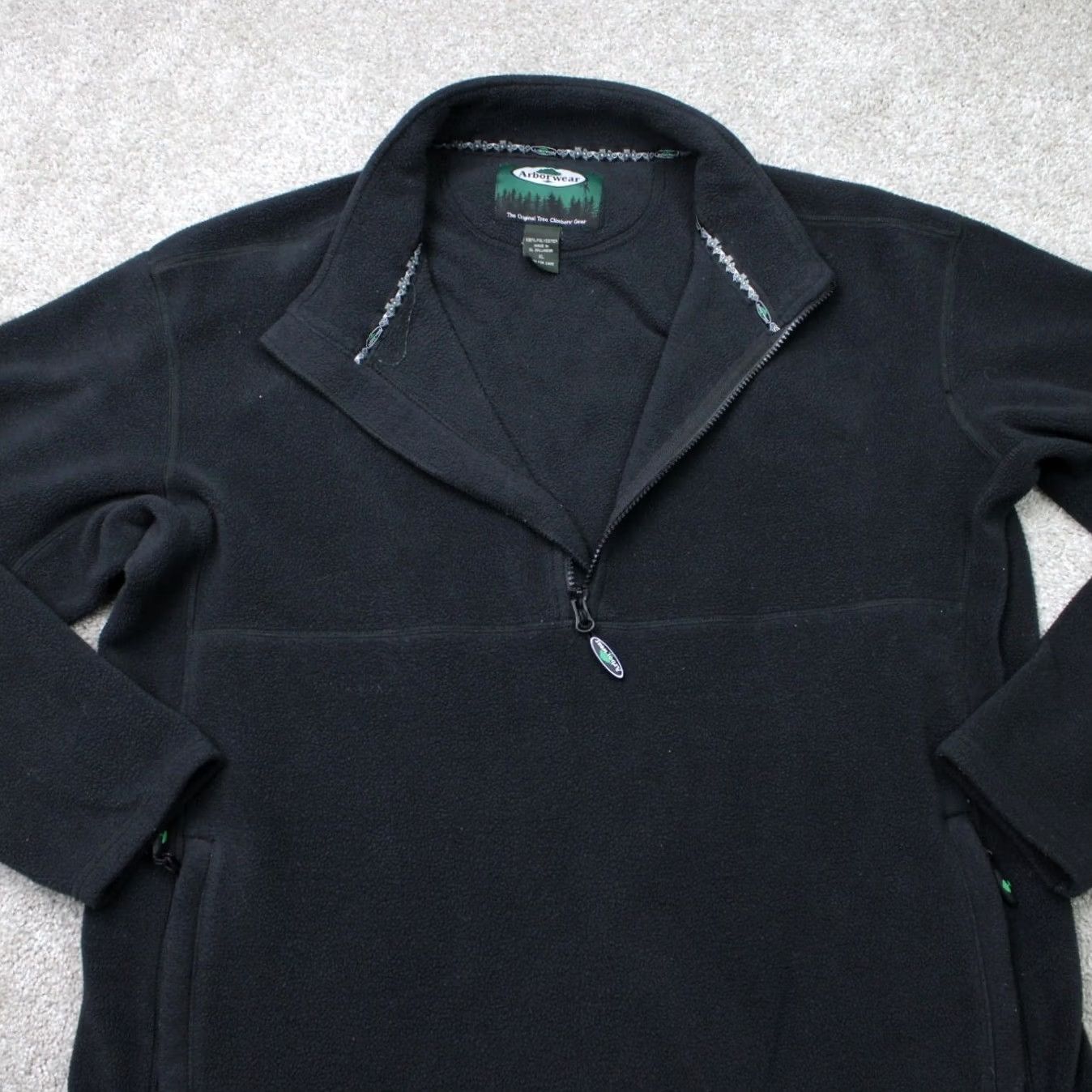 Vintage Arborwear Sweatshirt Mens XL Black 1/4 Zip Fleece Zip Pockets Polyester Pullover Size US XL / EU 56 / 4 - 6 Thumbnail