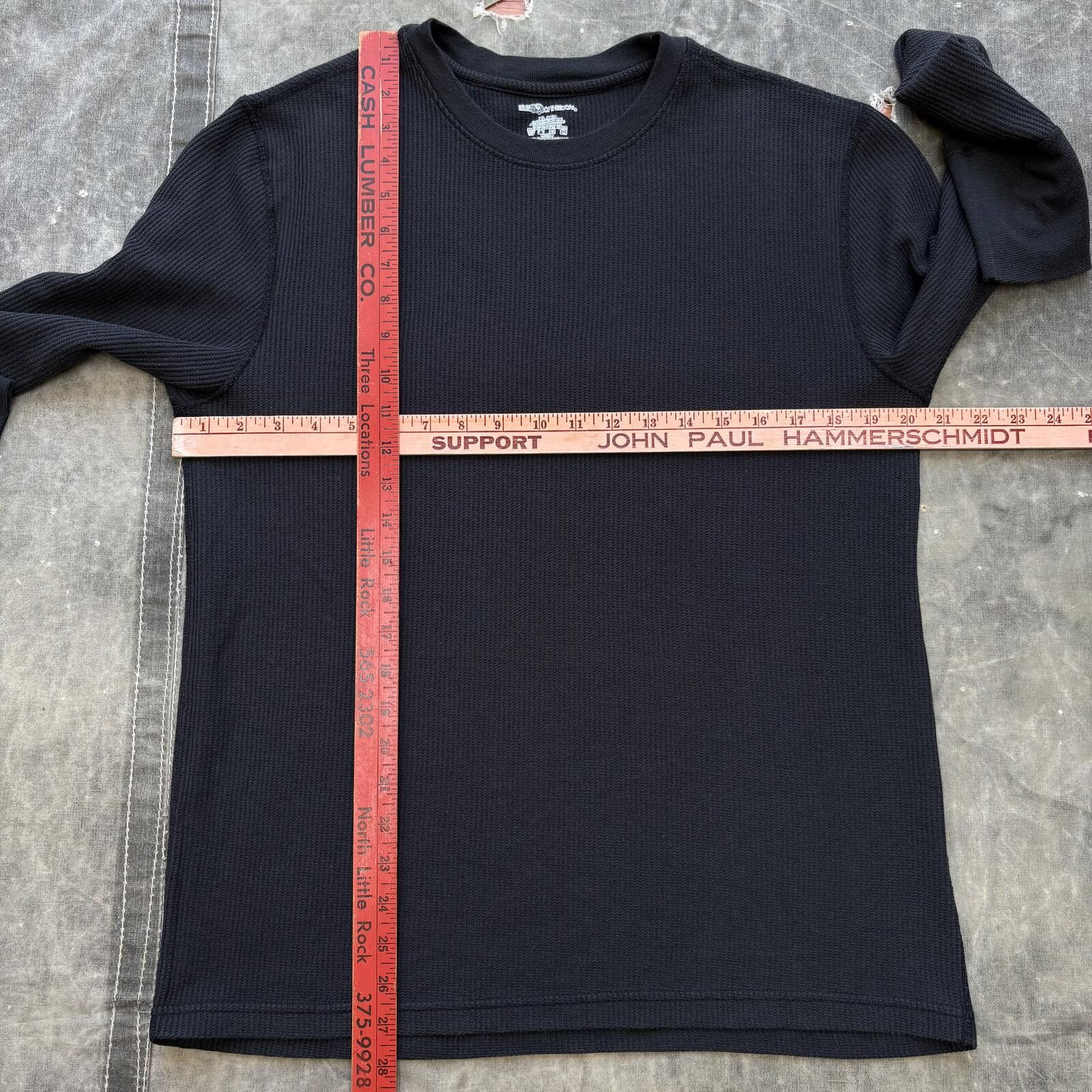 Fruit Of The Loom Vintage Y2K Black Grunge Skater Thermal Waffle Knit Shirt Size US XL / EU 56 / 4 - 3 Thumbnail