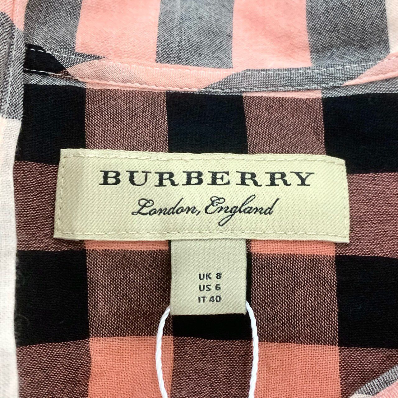 Burberry Burberry Pink Check Bow-Tie Long-Sleeve Shirt Size M / US 6-8 / IT 42-44 - 5 Thumbnail