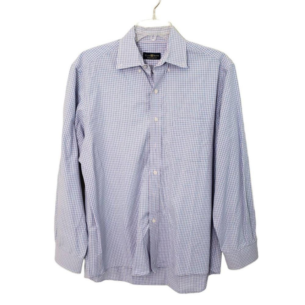 Club Room CT443 Club Room Long Sleeve Blue & Pink Shirt Regular 15.5 Size 38R - 1 Thumbnail