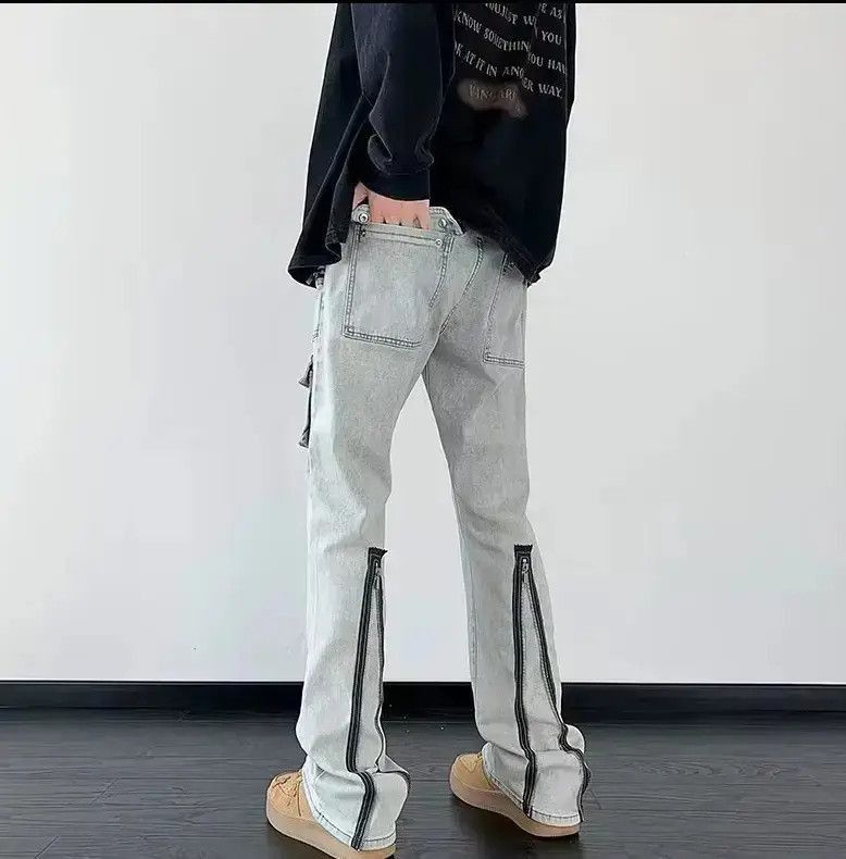 Japanese Brand Loose zipper flared jeans Size US 32 / EU 48 - 2 Thumbnail