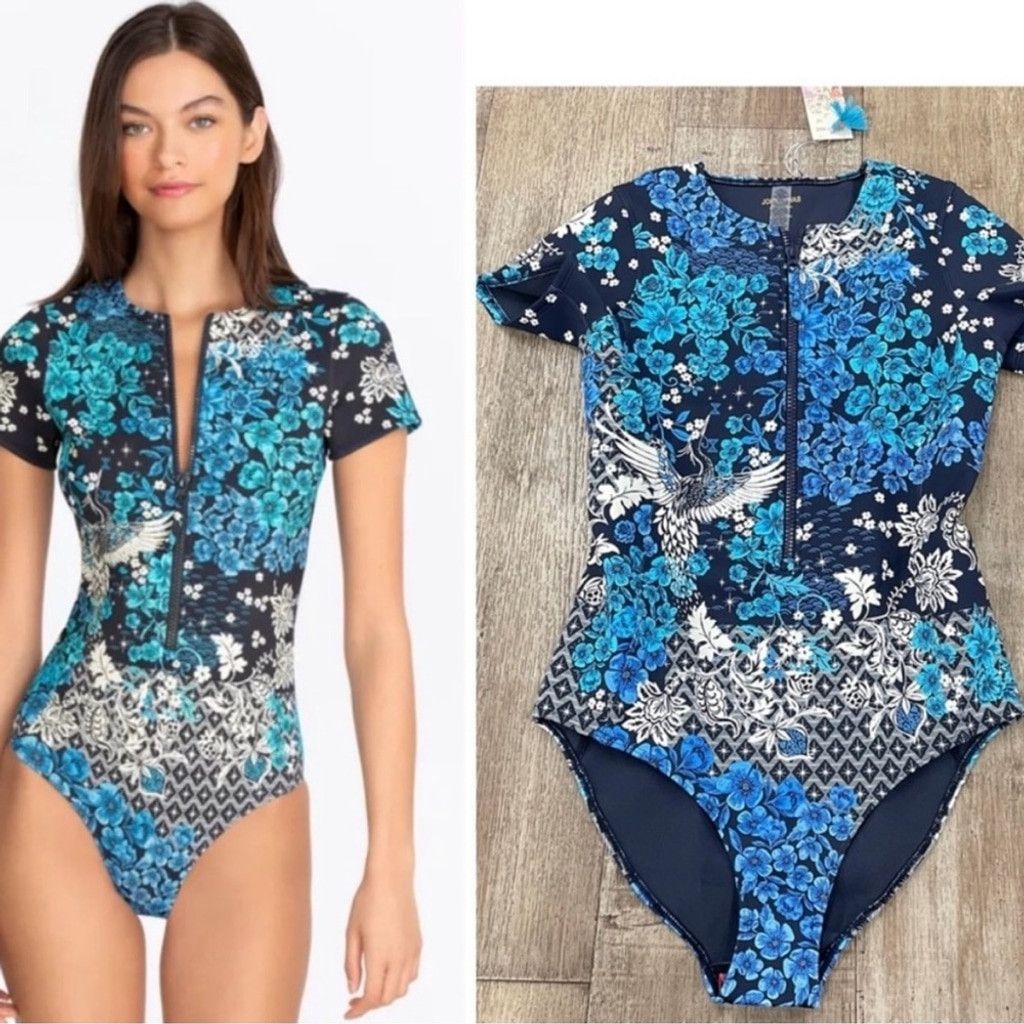 Johnny Was NWT Johnny Was | Blue Fly Neoprene One Piece Swimsuit | S Size ONE SIZE - 7 Thumbnail